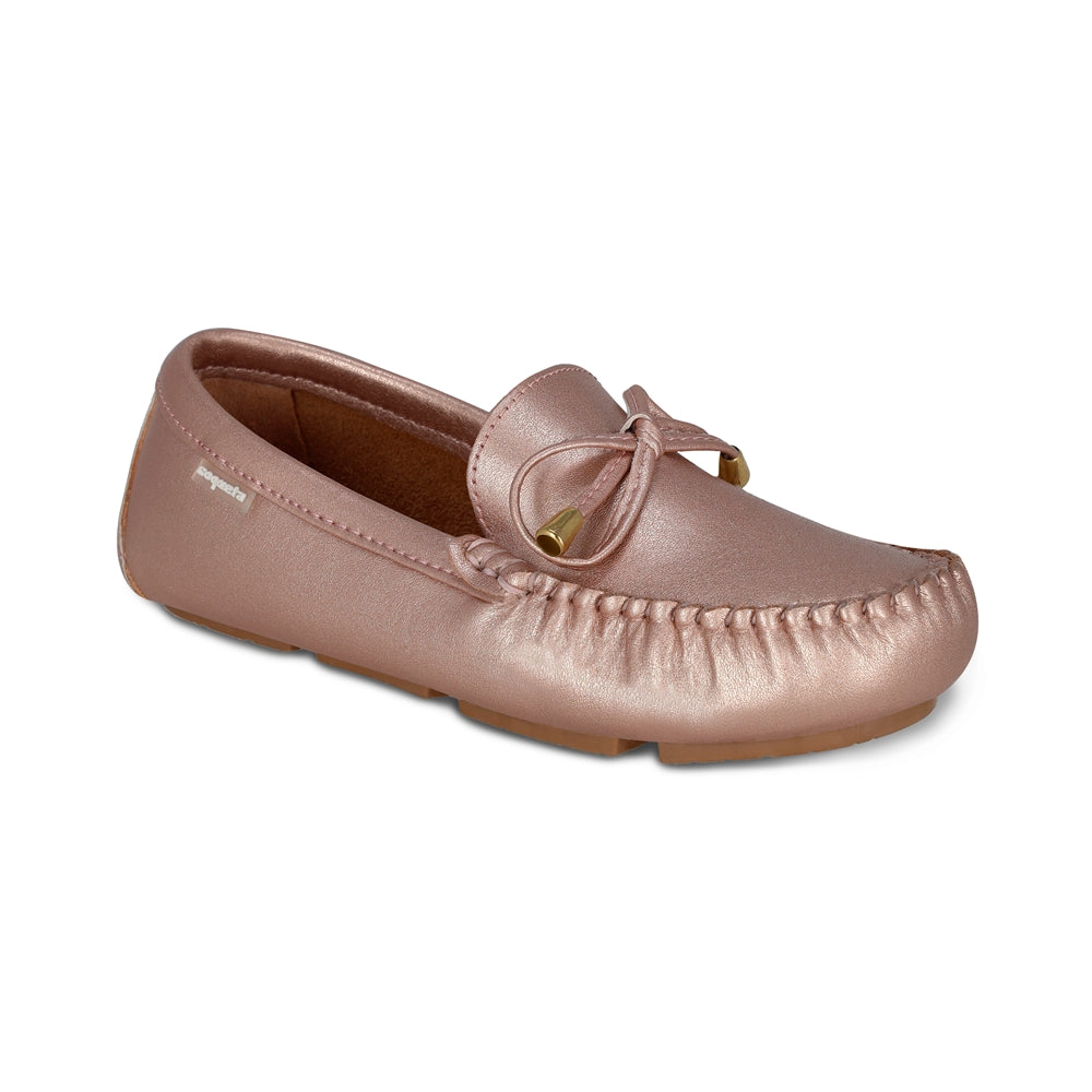 Zapato Coqueta para niña de piel oro rosado Ramiro con suela cómoda