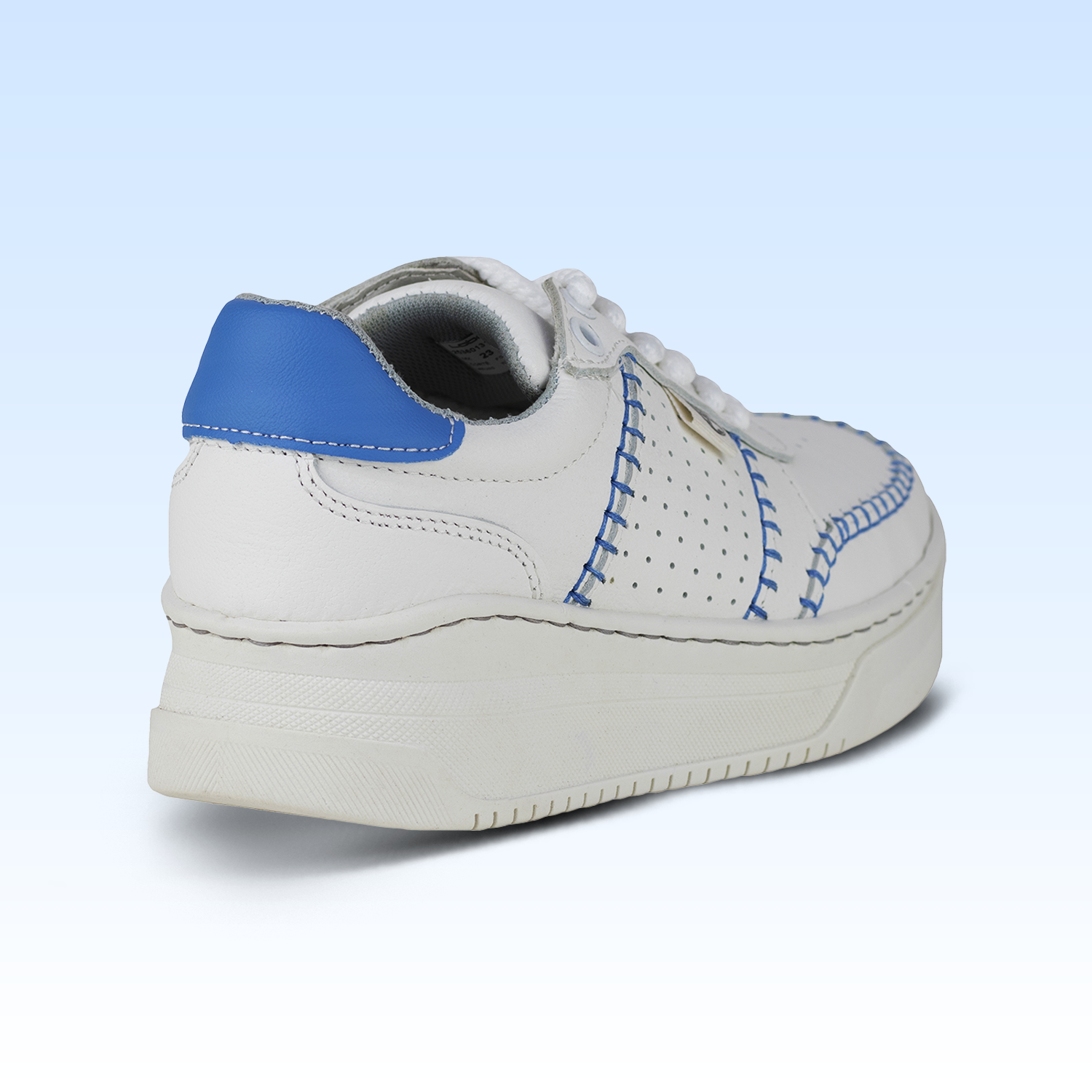 Tenis Tejidos Confort Casual Para Dama Lobo Solo 5765DA Blanco Azul