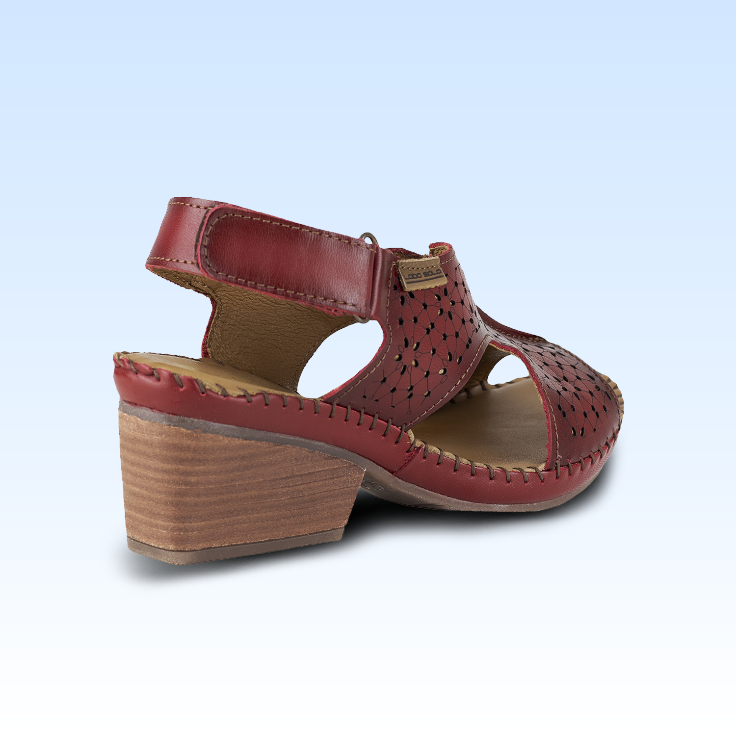 Sandalia Casual Para Dama Lobo Solo 2240 Rojo