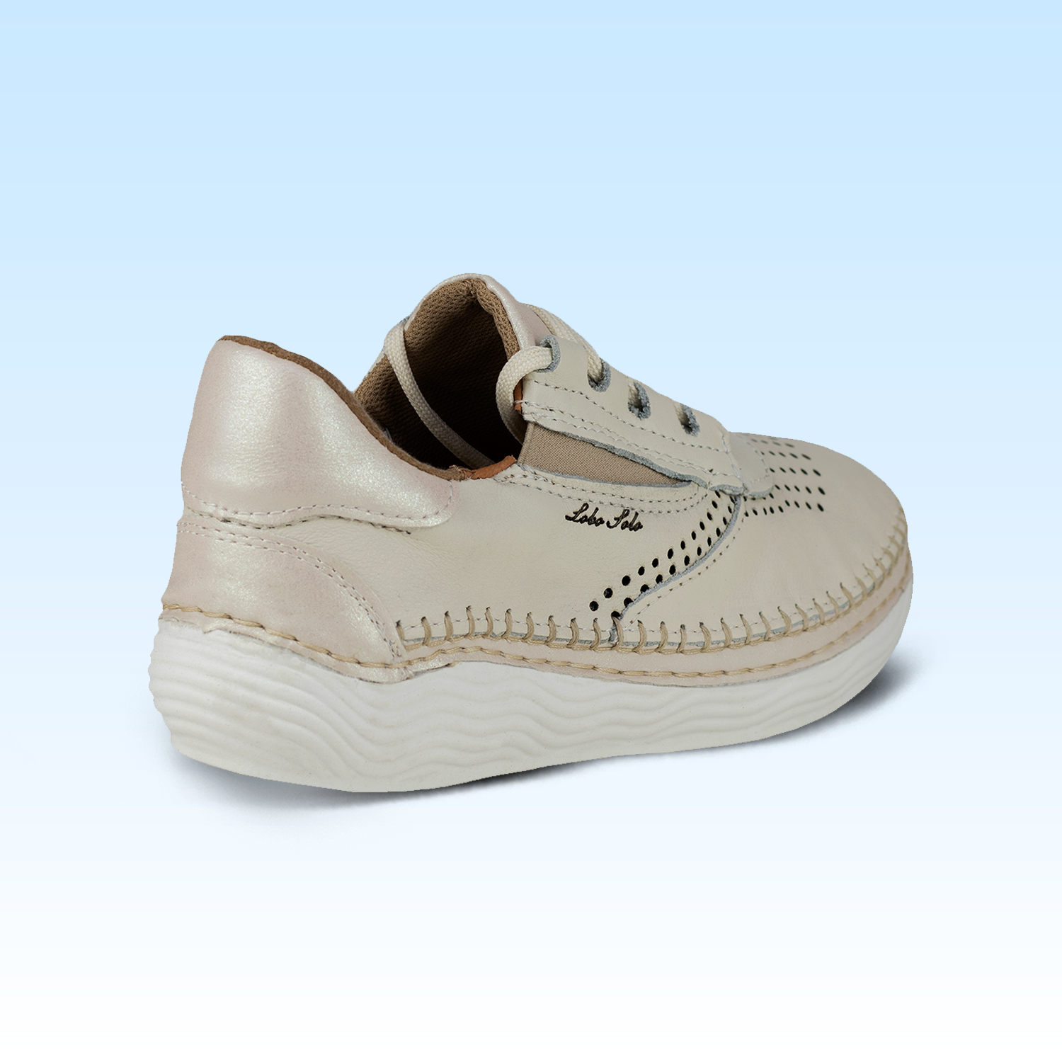 Tenis Casual Confort Para Dama Lobo Solo 5131 Marfil