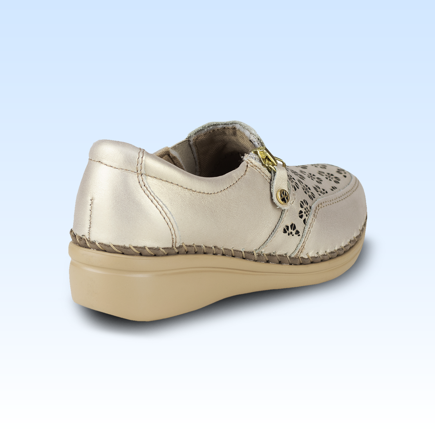 Zapato Mocasín Slip Casual On Para Dama Lobo Solo 4732 Platino