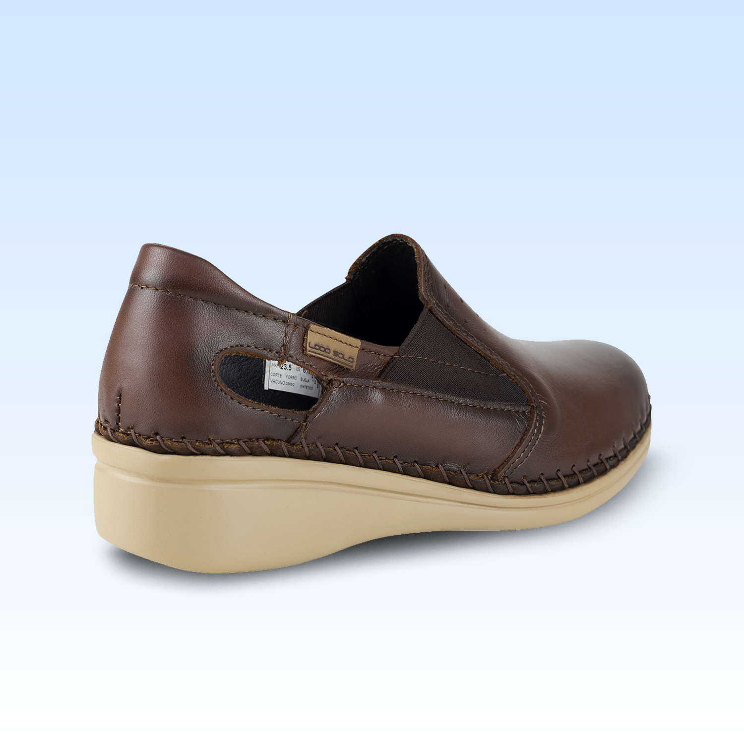 Mocasin Confort Para Dama Lobo Solo 4728 Caoba