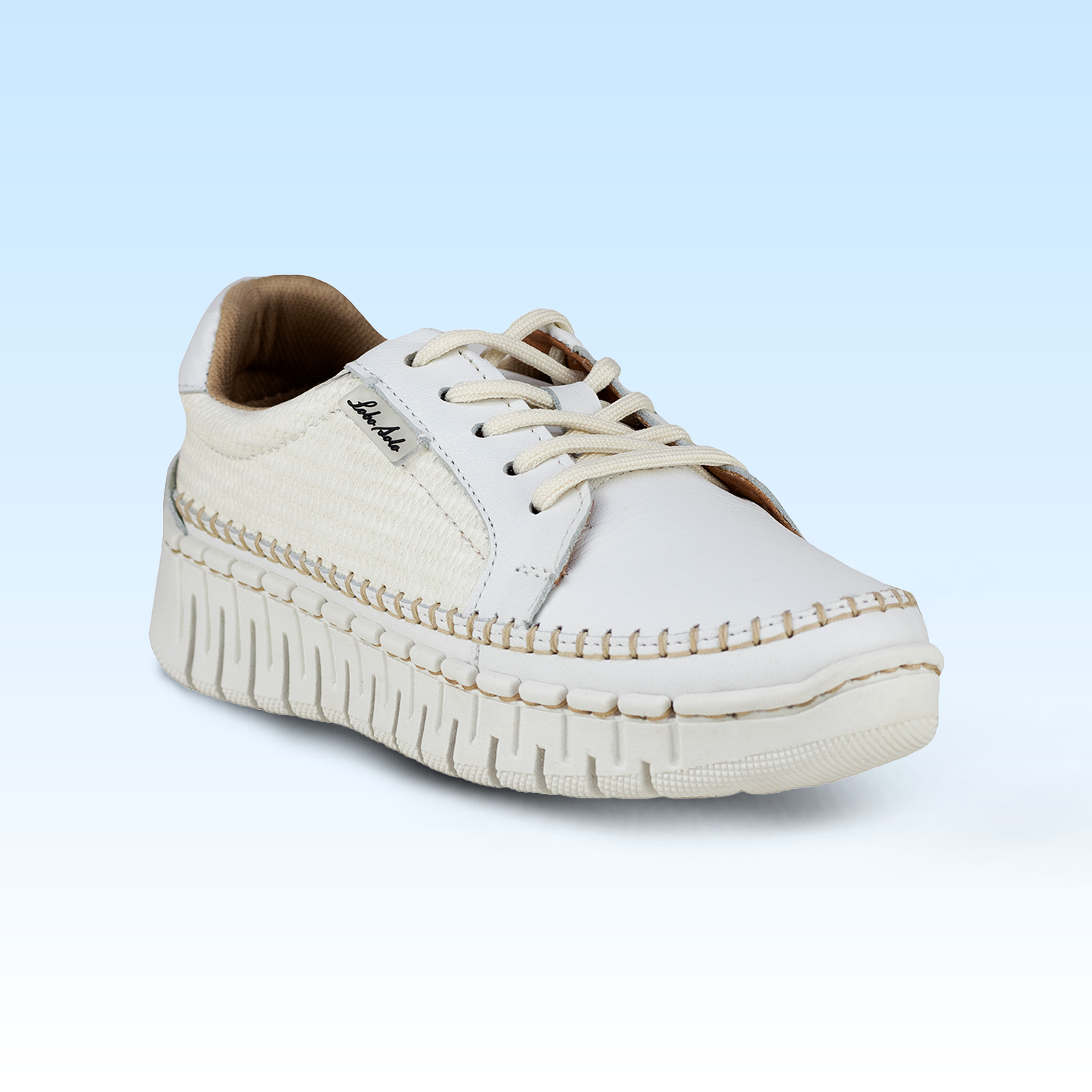 Tenis Casual de Plataforma Para Dama Lobo Solo 4952 Blanco