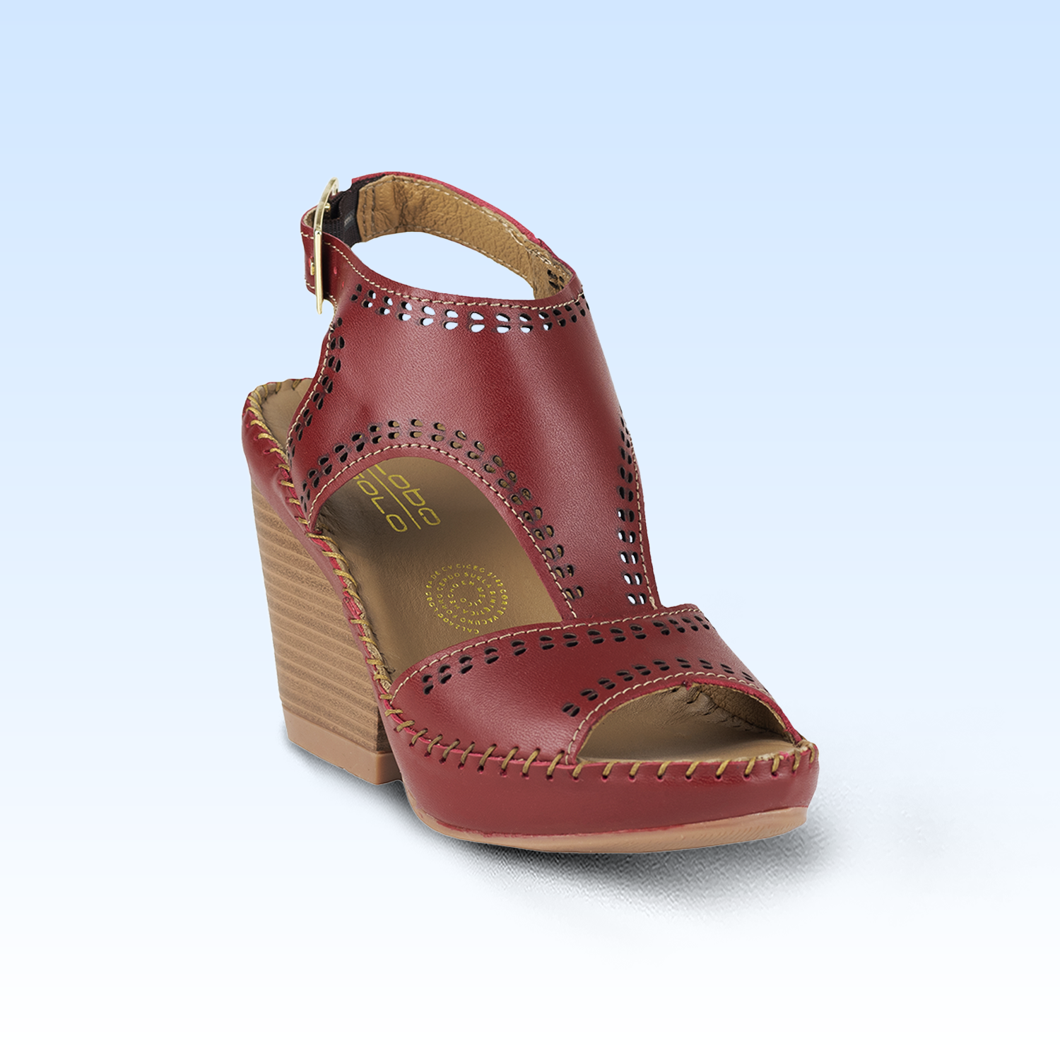 Sandalia con Tacón Para Dama Lobo Solo 3422 Rojo