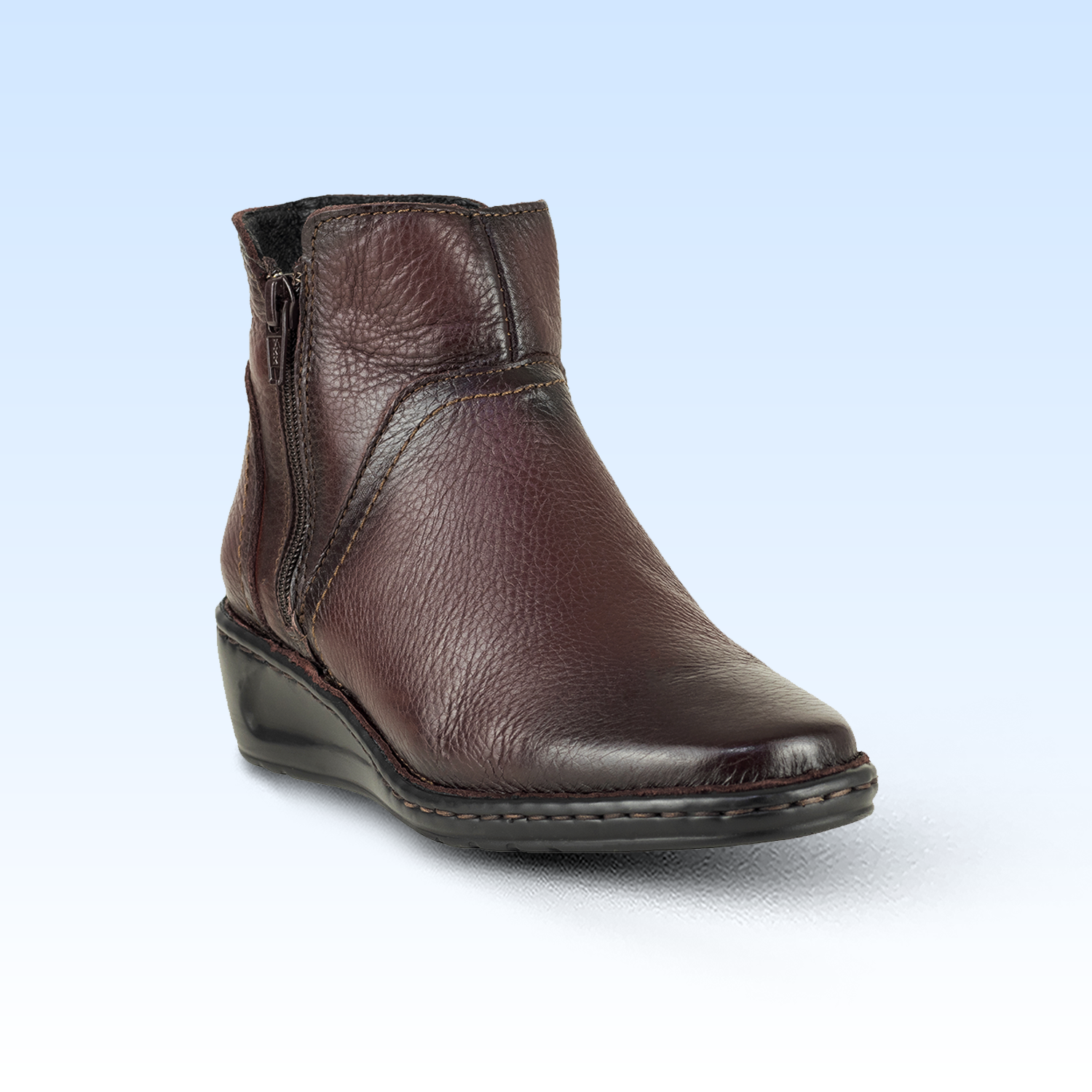 Botin Clásico Confort Para Dama Lobo Solo 4845 Vino