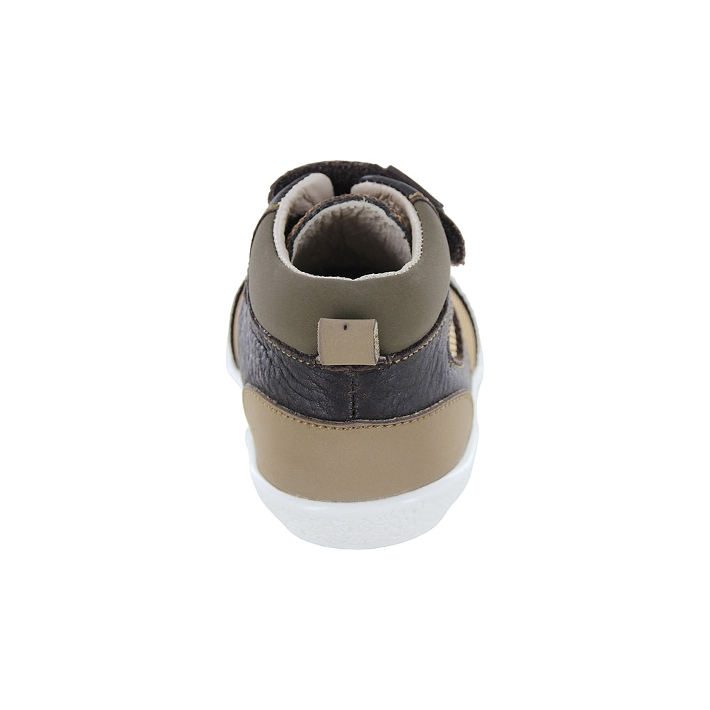 Botita Audaz para niño Piel Café Panky con tira de contacto