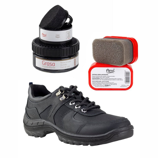 Zapato Casual Caballero Flexi Country Freeland 66513 Negro + Productos de Limpieza