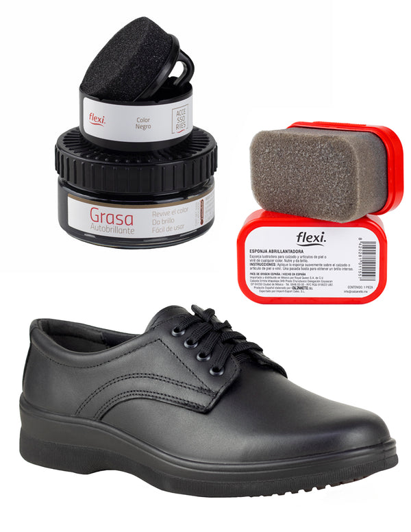 Flexi Mujer Zapatos Servicio 05807 Negro Más Productos de Limpieza