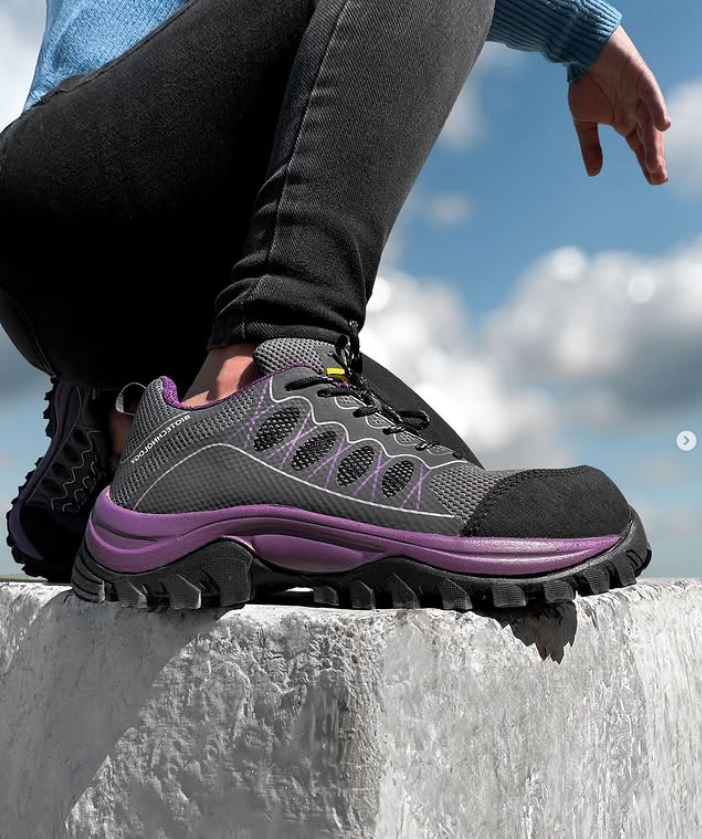 Tenis Sicuro Industrial SA703 Con Casquillo Para Dama Color Gris Morado