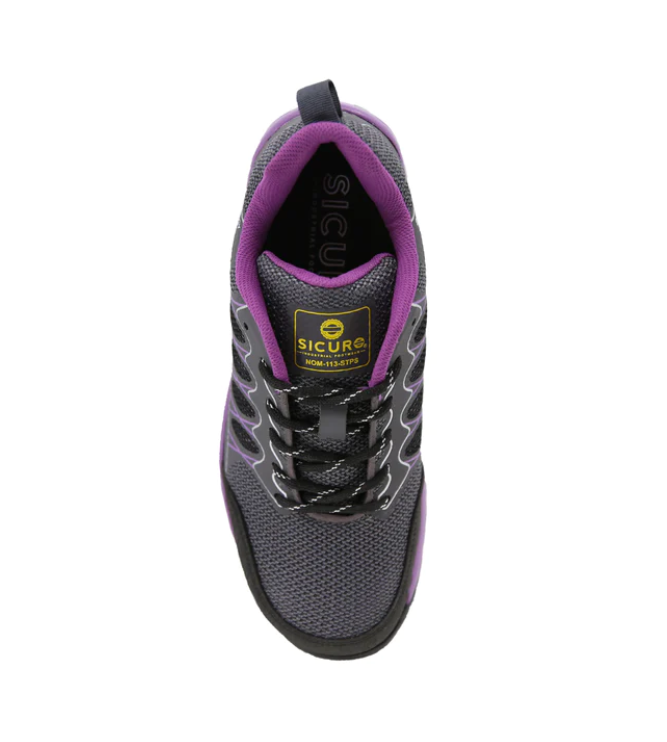 Tenis Sicuro Industrial SA703 Con Casquillo Para Dama Color Gris Morado