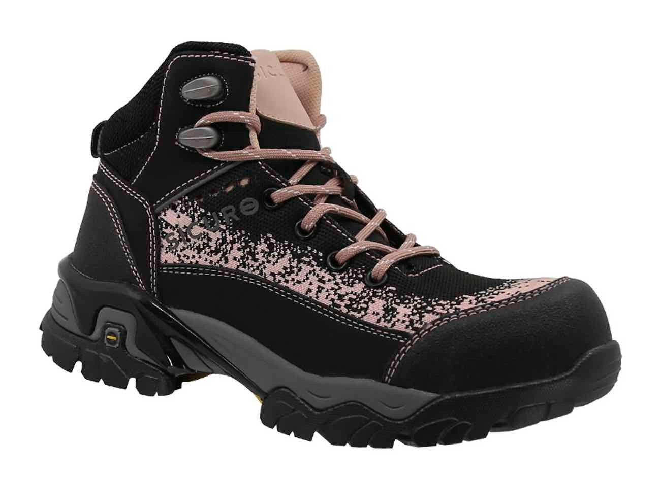 Bota De Seguridad Sicuro Negro Canela Forte SF78 Dama