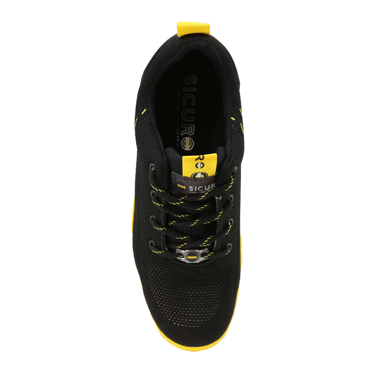 Tenis Sicuro Industrial Con Casquillo Dama Caballero SV01 Negro Amarillo