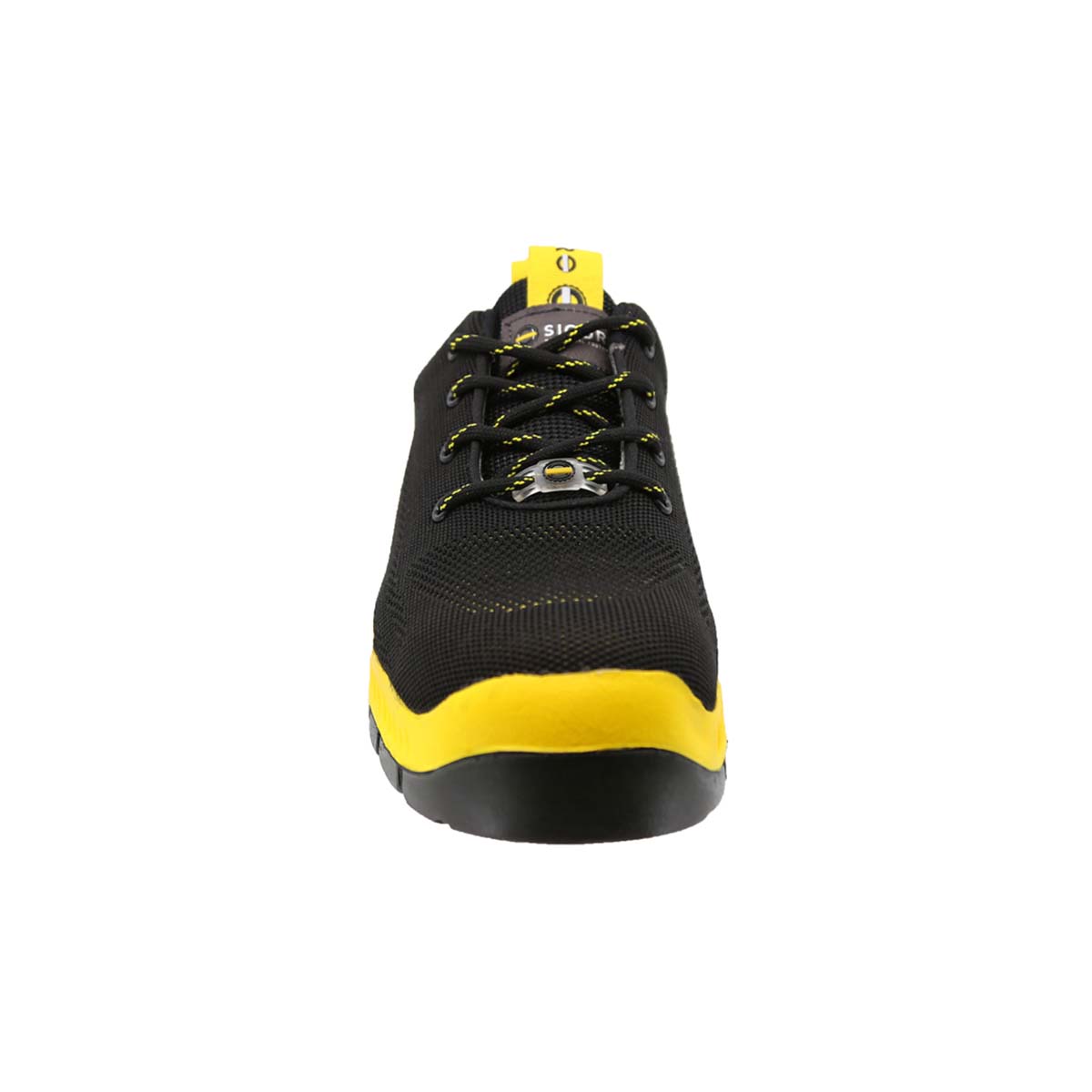 Tenis Sicuro Industrial Con Casquillo Dama Caballero SV01 Negro Amarillo