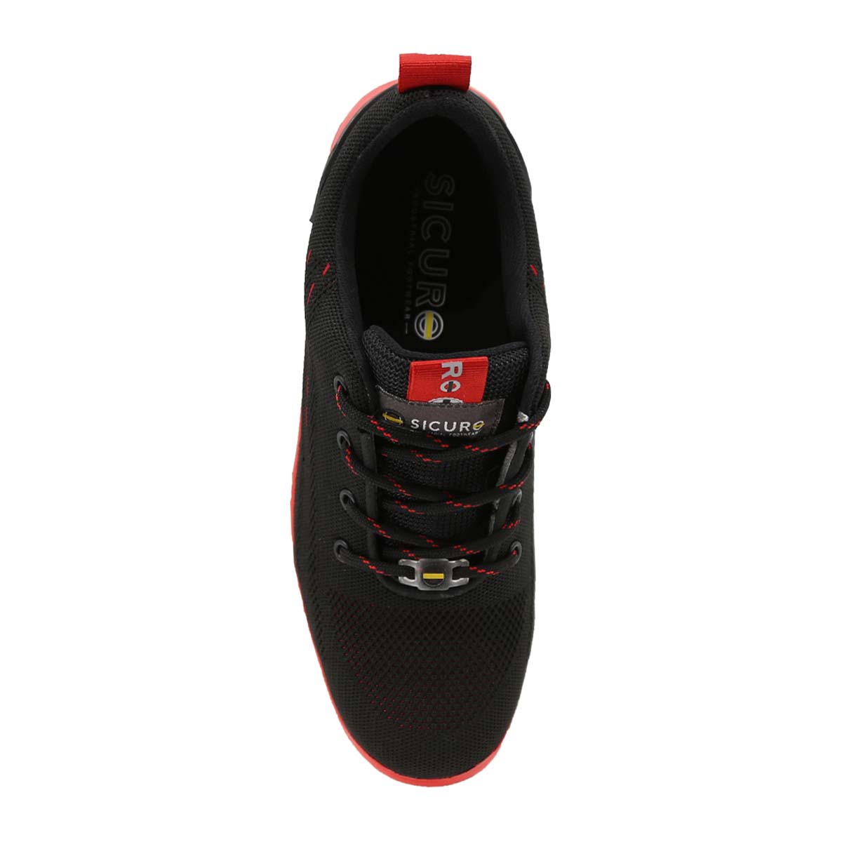 Tenis Sicuro Industrial Con Casquillo Dama Caballero SV01 Color Negro Rojo