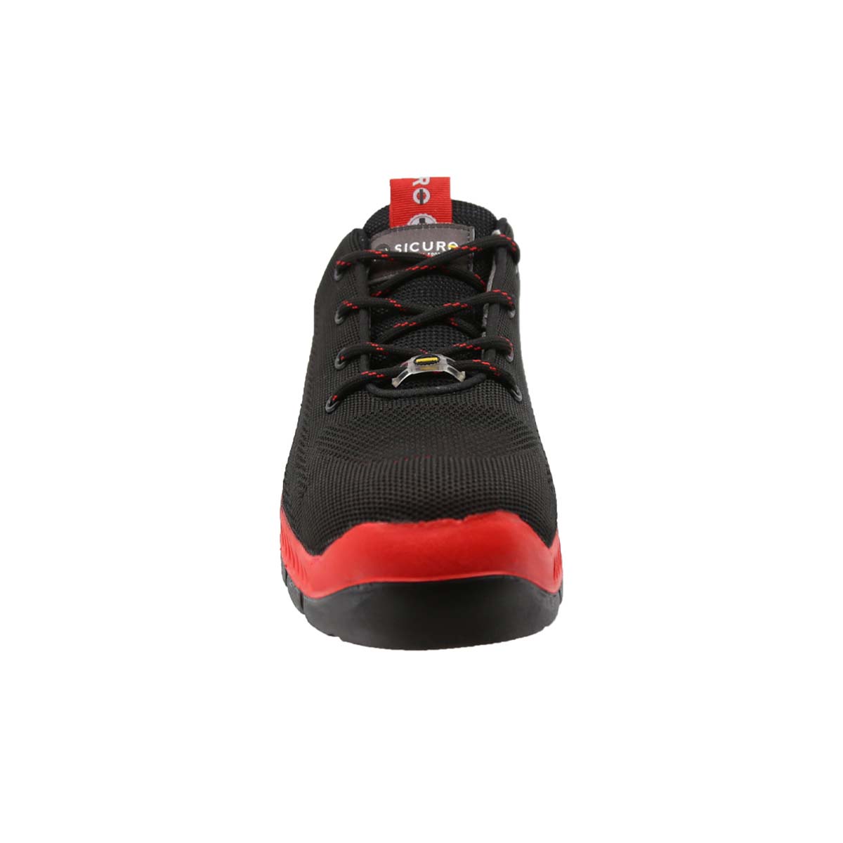 Tenis Sicuro Industrial Con Casquillo Dama Caballero SV01 Color Negro Rojo