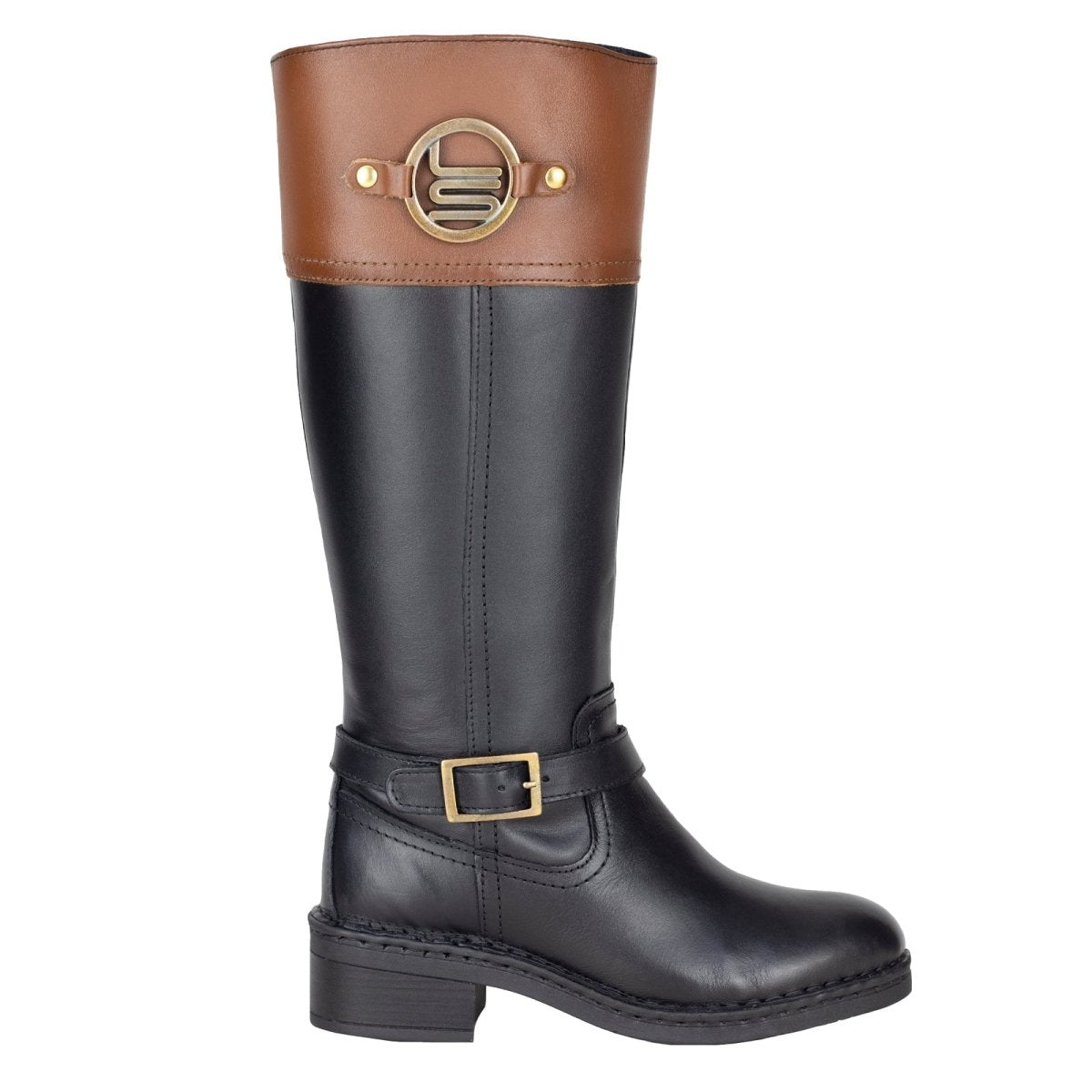Bota Larga Para Dama Lobo Solo 5083 Negro Miel LS5083 - 230 - MNM - Roma Zapaterías