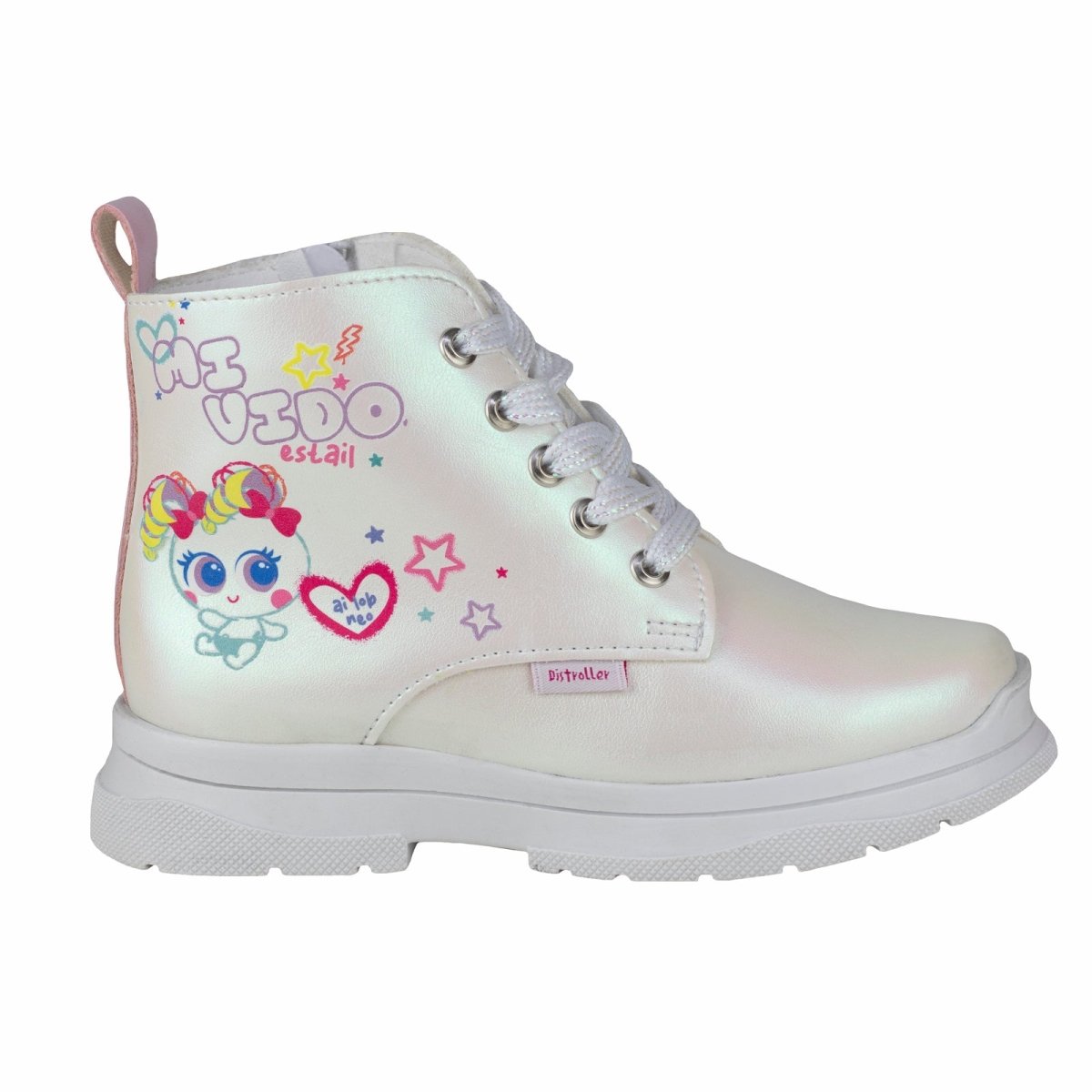 Botin Confort Para Niña Distroller 50001 - 13 - B Blanco 5000113B - 180 - BCO - Roma Zapaterías