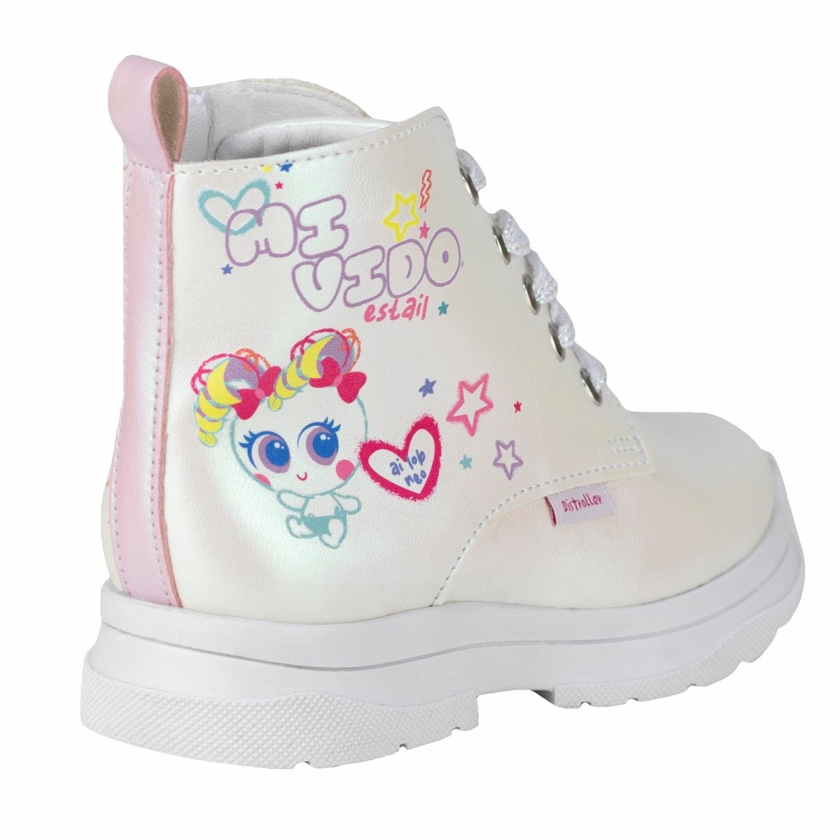 Botin Confort Para Niña Distroller 50001 - 13 - B Blanco 5000113B - 180 - BCO - Roma Zapaterías