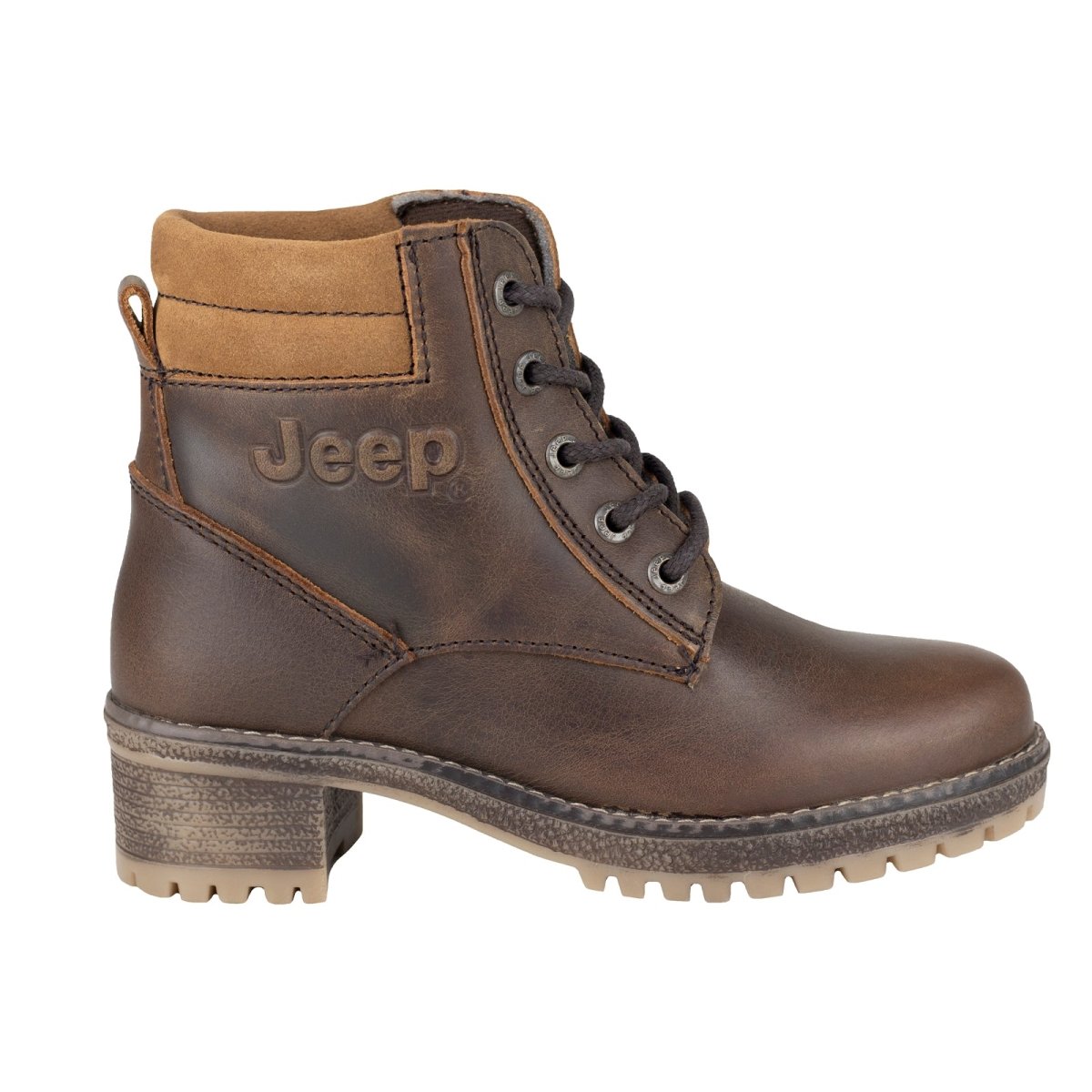 Botin De Tacon Jeep Para Dama 19052 Café 19052 - 220 - ENC - Roma Zapaterías