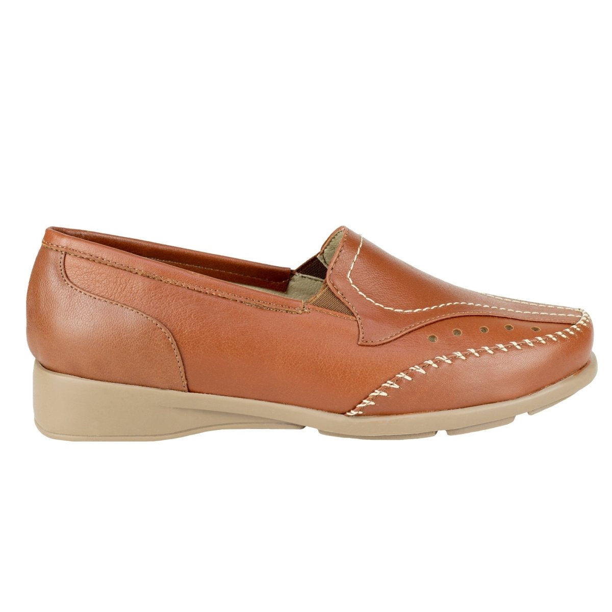 Mocasín Clásico Para Dama Ludolfo Cota 13021 Brandy LC13021 - 220 - GBR - Roma Zapaterías
