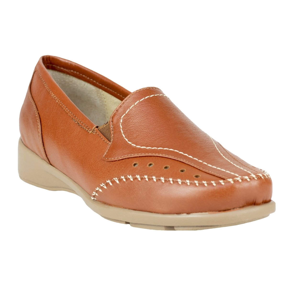 Mocasín Clásico Para Dama Ludolfo Cota 13021 Brandy LC13021 - 220 - GBR - Roma Zapaterías