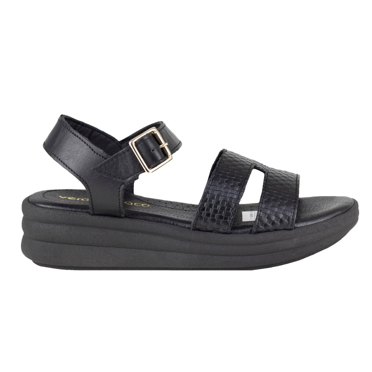 Sandalia Casual Para Dama Verde Tabaco 6041 Negro VT6041 - 220 - NGR - Roma Zapaterías