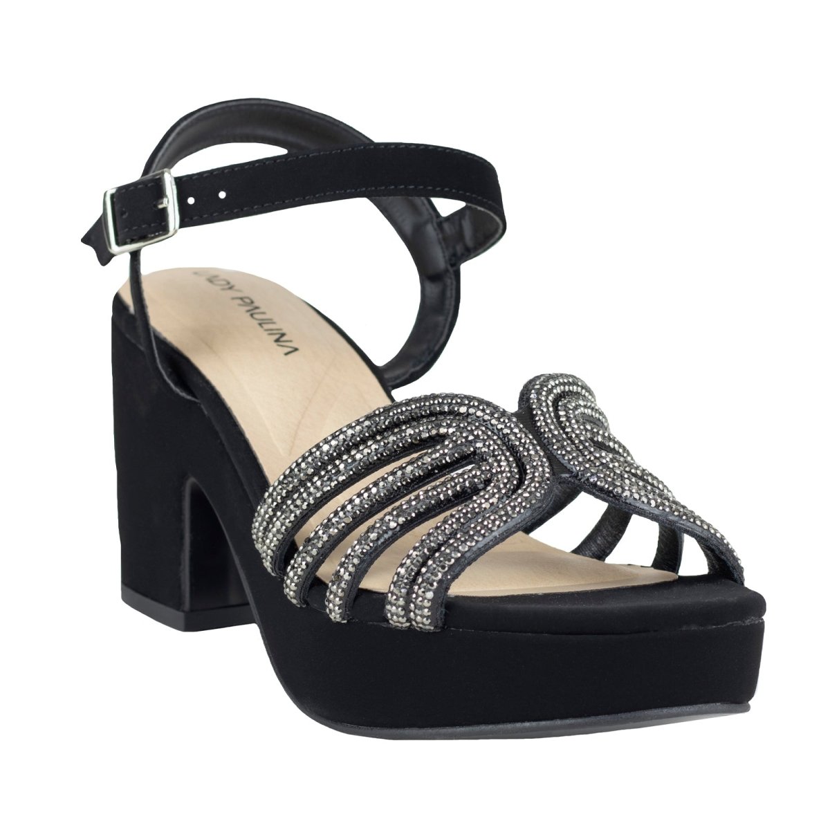 Sandalia De Tacón Para Dama Lady Paulina 99433 Negro LP99433 - 220 - NBN - Roma Zapaterías