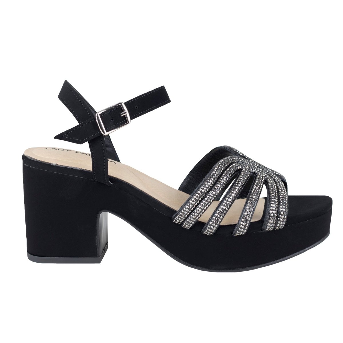 Sandalia De Tacón Para Dama Lady Paulina 99433 Negro LP99433 - 220 - NBN - Roma Zapaterías