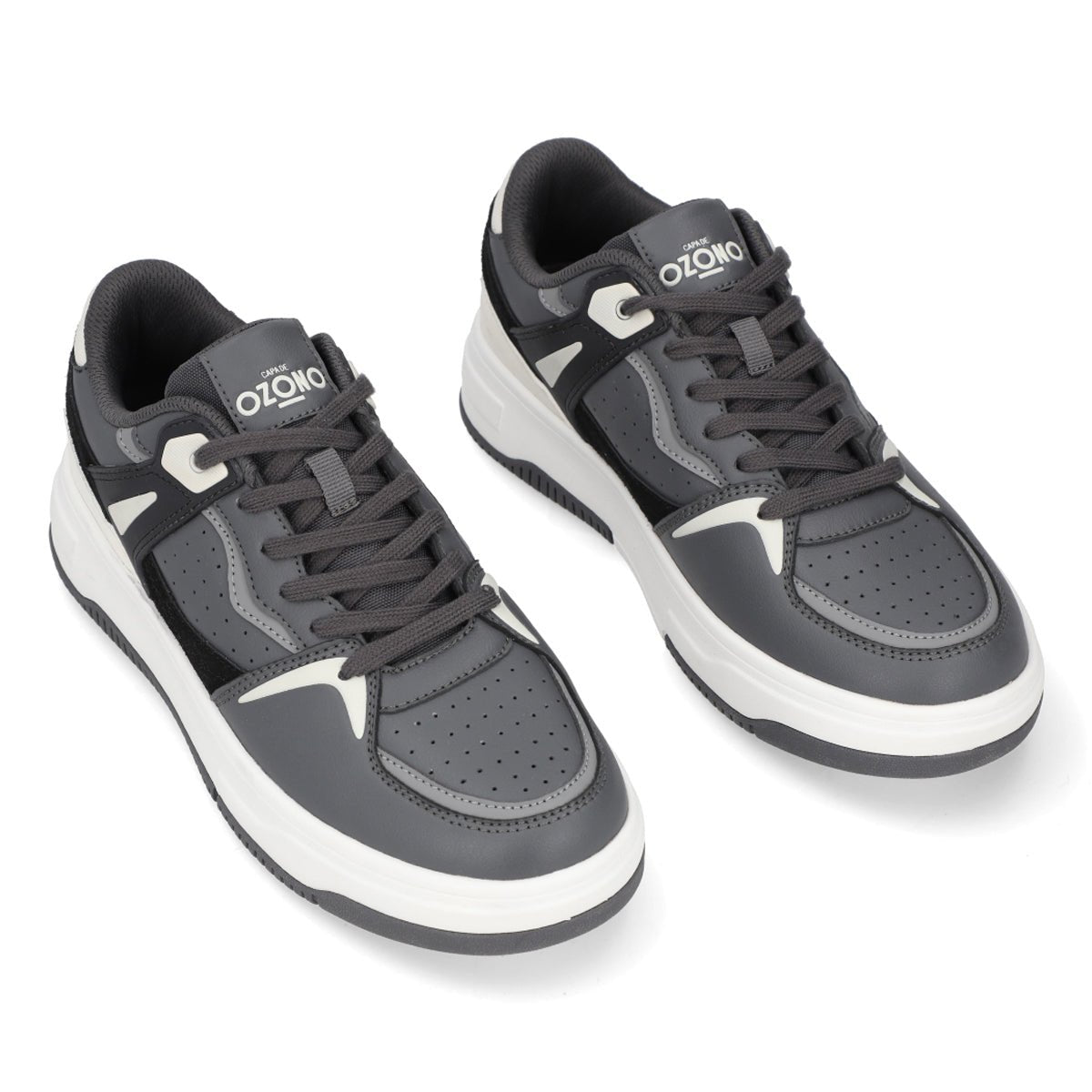 Tenis Urbano Para Caballero Capa De Ozono 615701 Gris Negro CO615701 - 250 - GSN - Roma Zapaterías