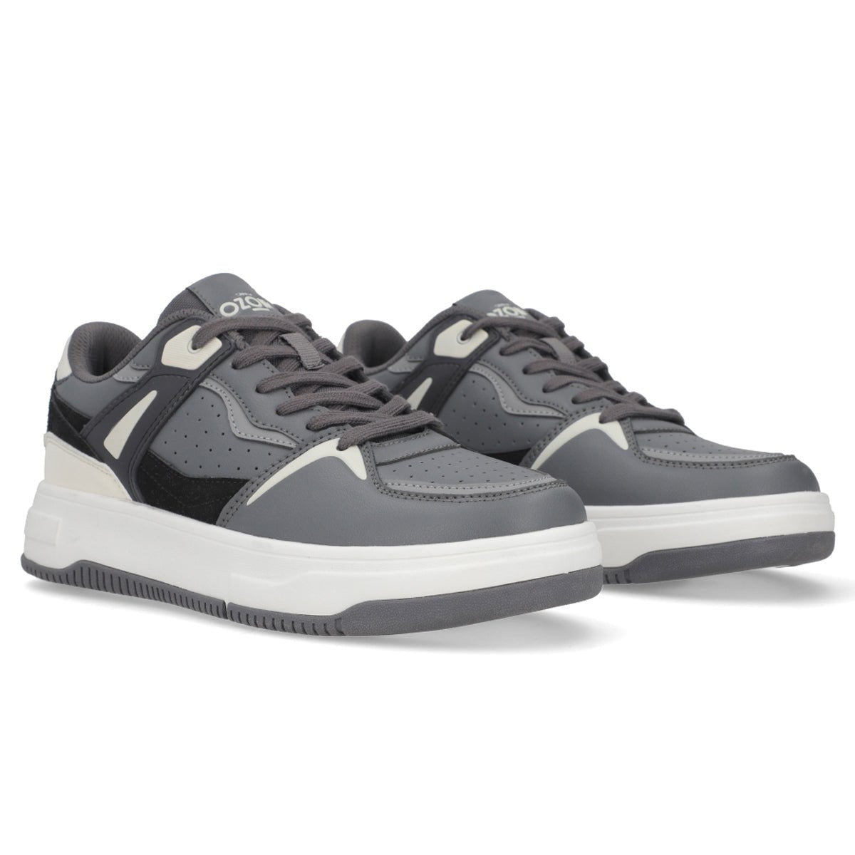 Tenis Urbano Para Caballero Capa De Ozono 615701 Gris Negro CO615701 - 250 - GSN - Roma Zapaterías
