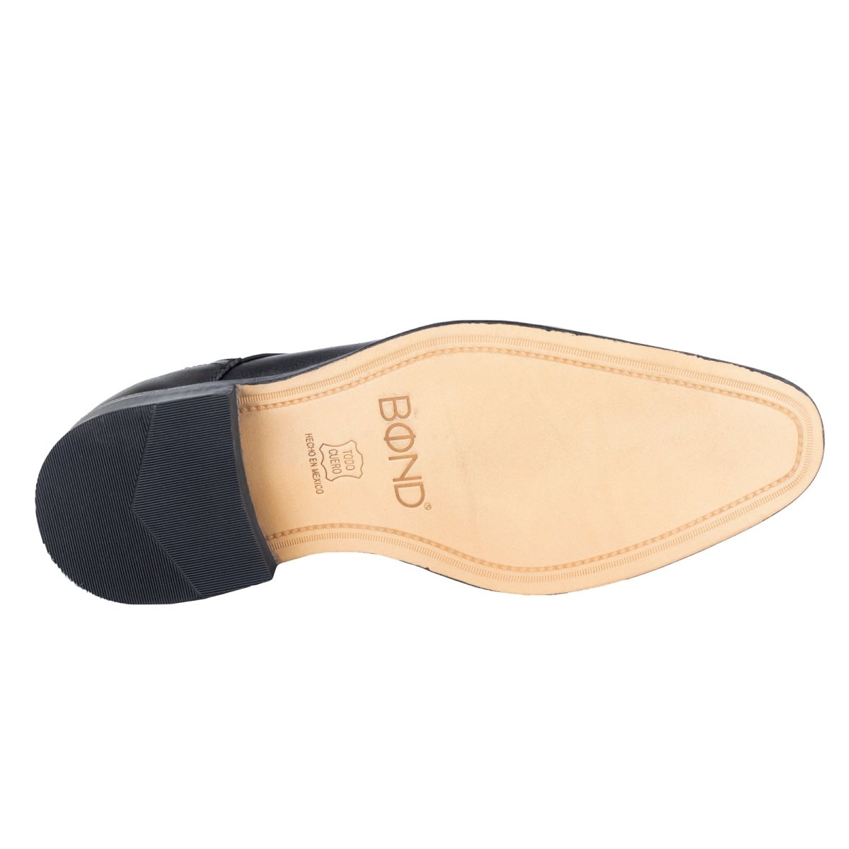 Zapato Formal Oxford Suela de Cuero Caballero Bond 10116 Negro BD10116 - 250 - NGR - Roma Zapaterías