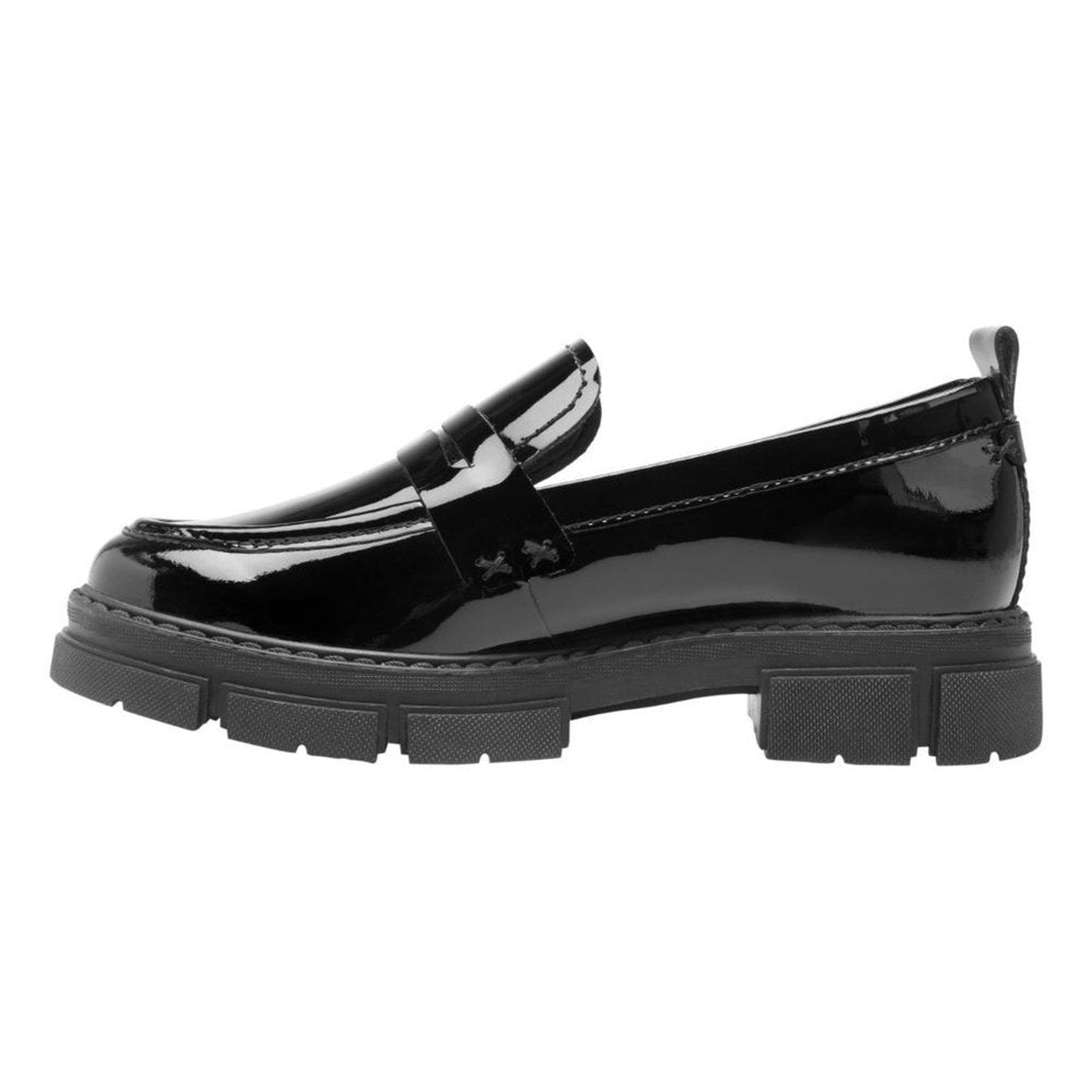 Mocasin Loafer De Charol Urbano De Mujer Flexi 124602 Negro