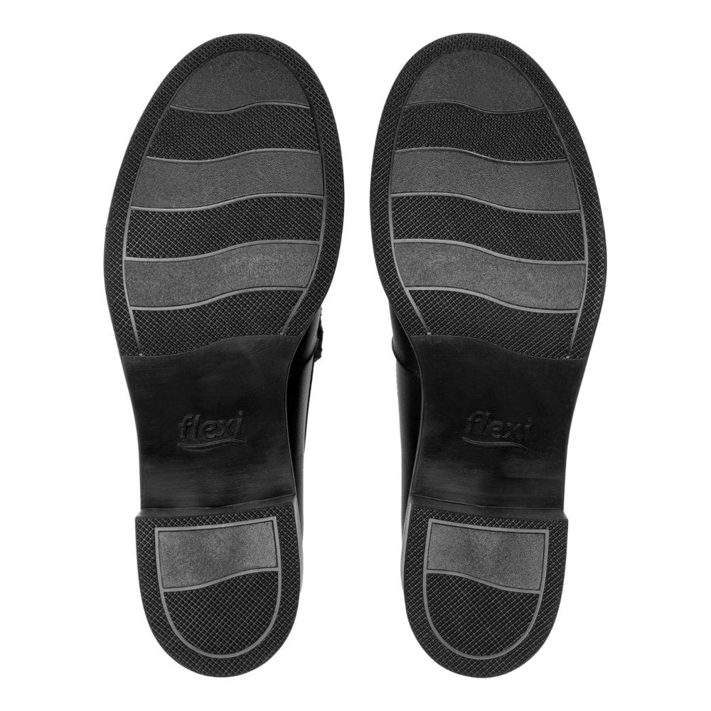 Mocasines Loafer Con Tacon De Mujer Flexi 119509 Piel Negro