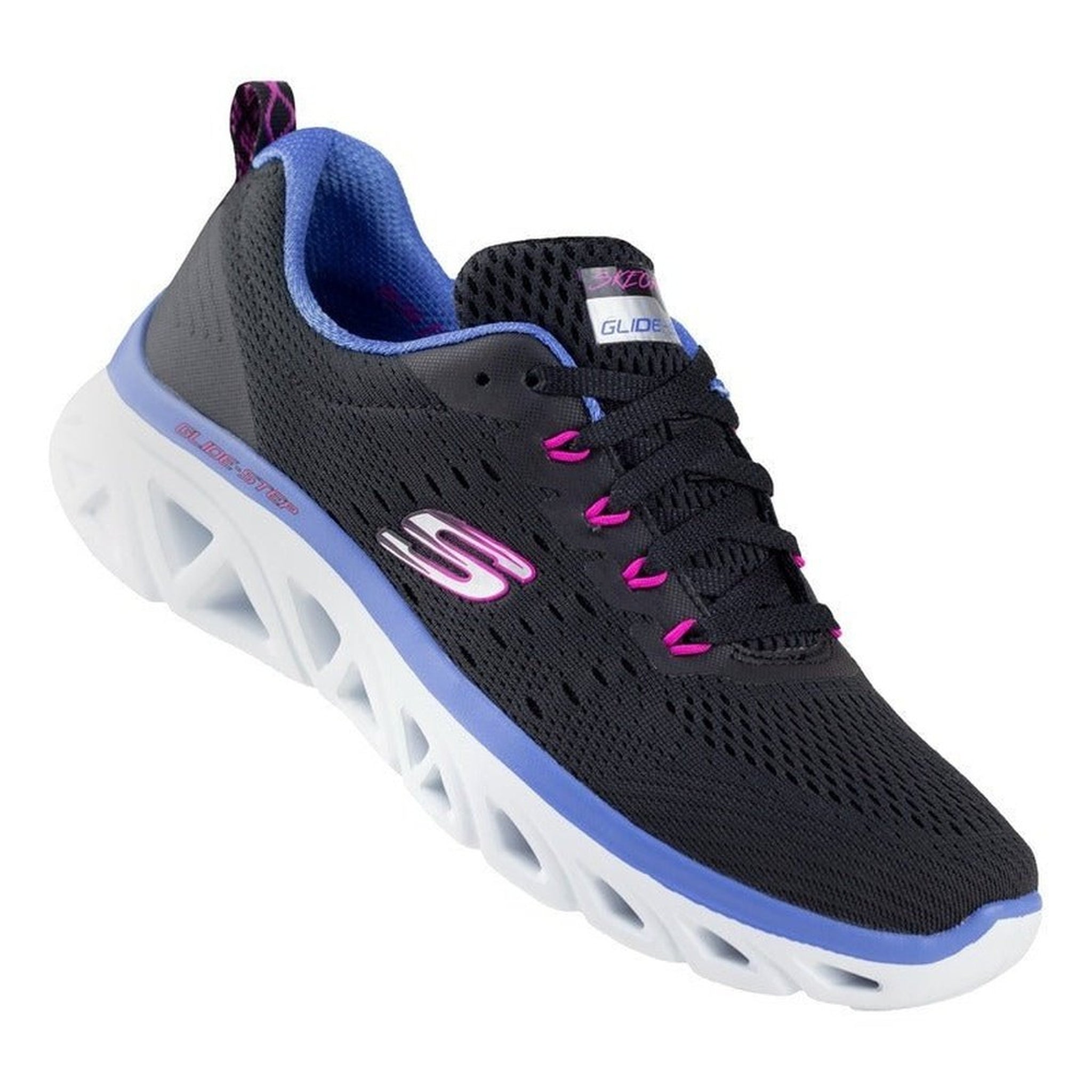 Tenis Mujer Running Skechers 149927 Glide-step Negro Rosa