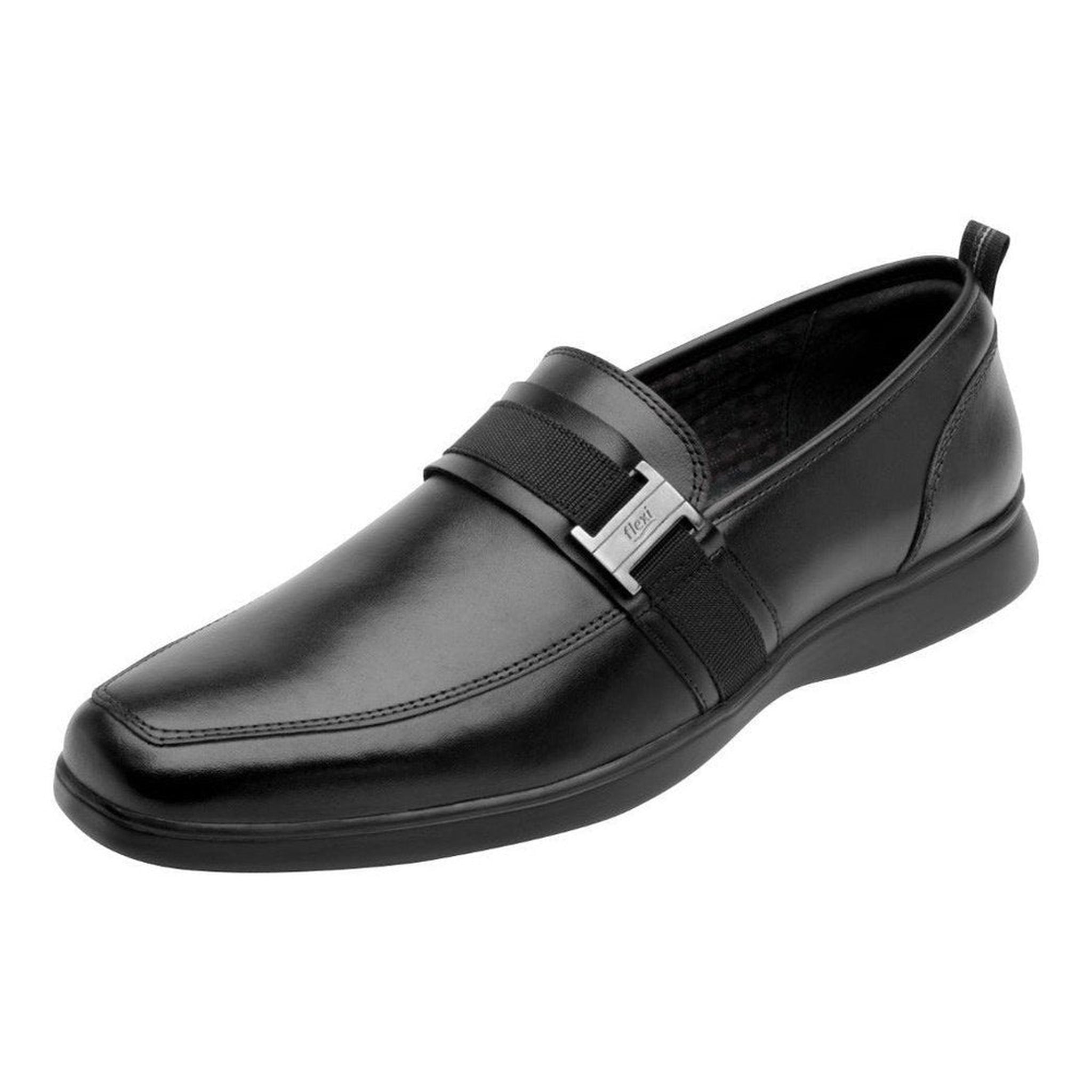 Mocasin De Vestir Hombre Flexi 409905 Negro Deta. Herraje