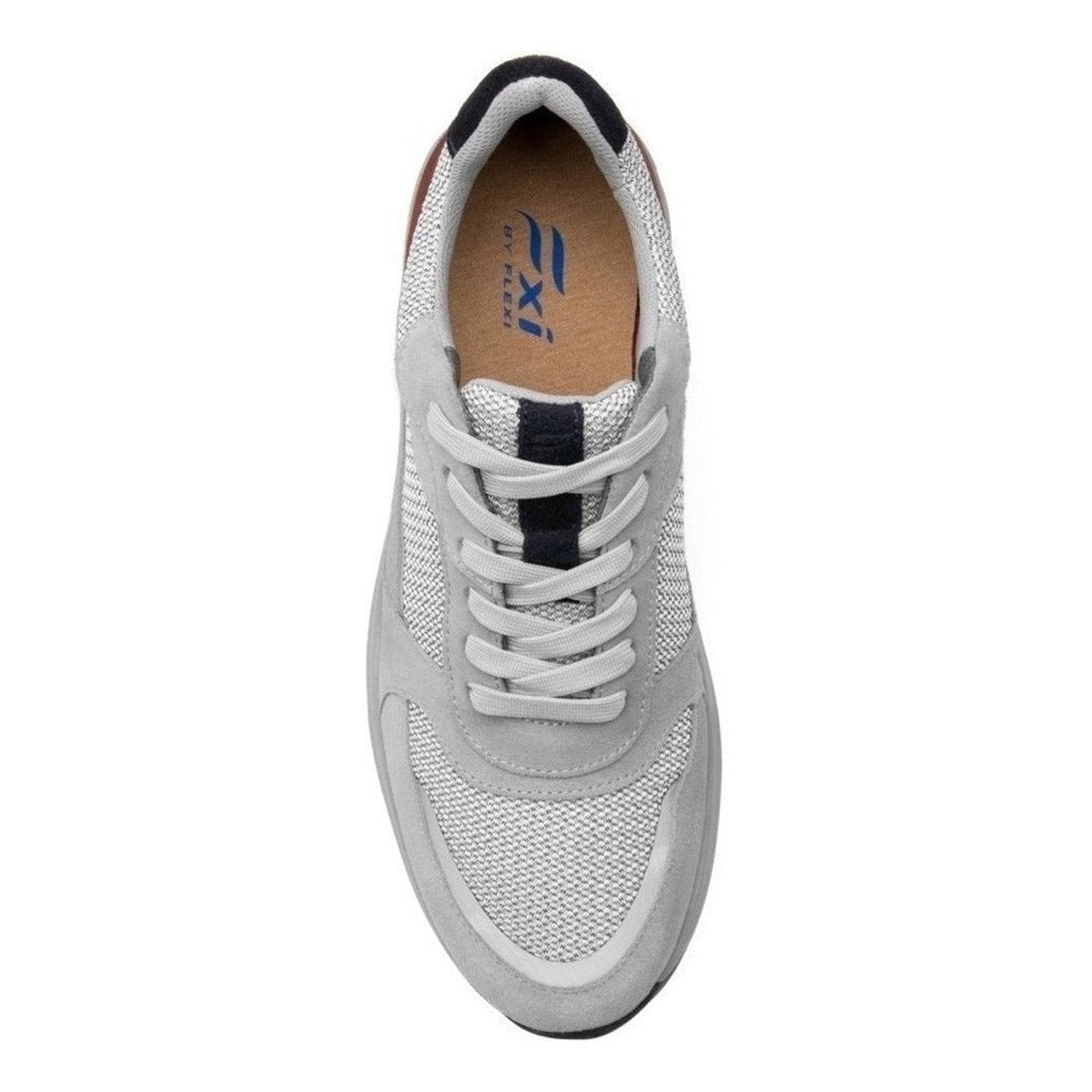 Tenis Urbano Para Hombre Flexi Moda 406903 Gris Piel Gamuza