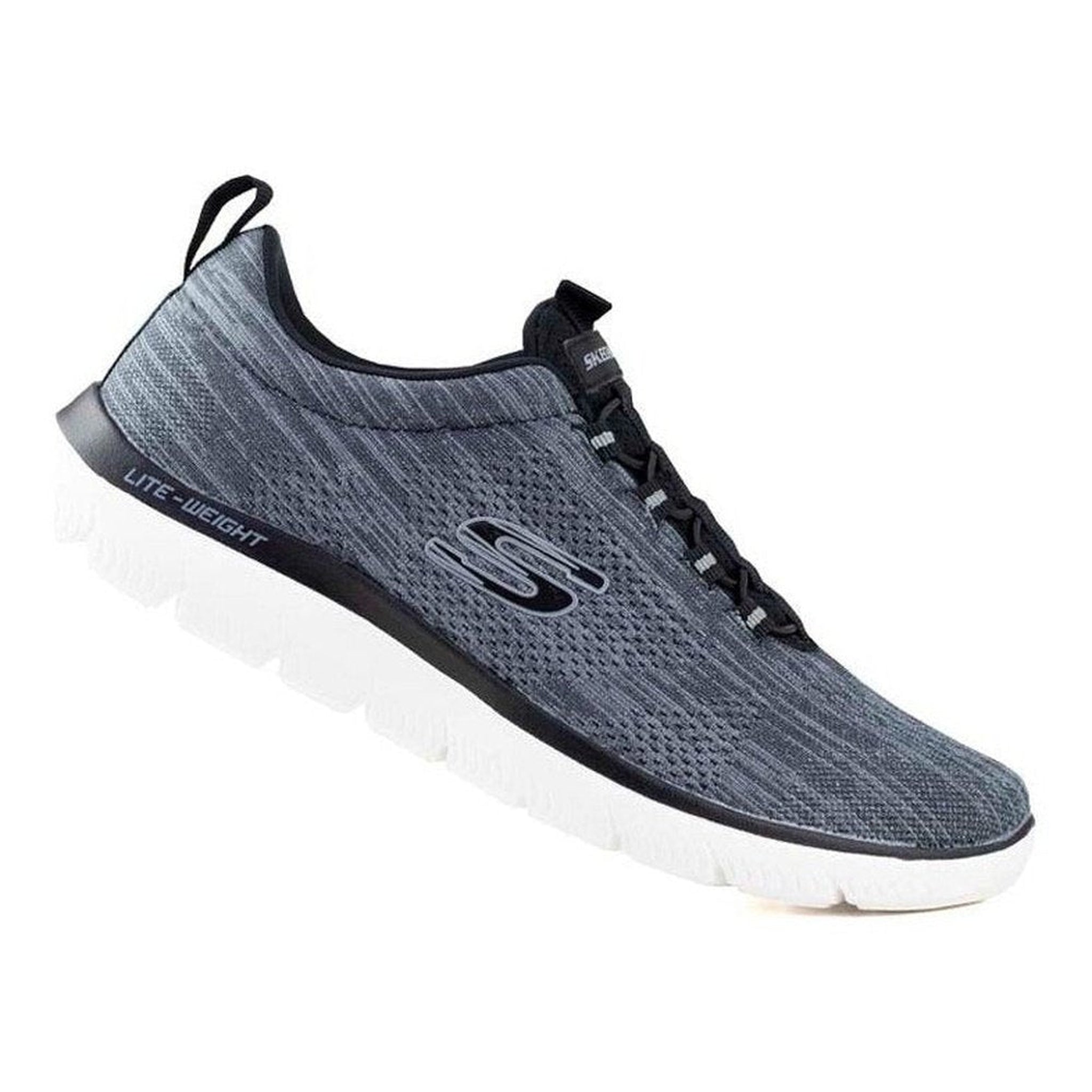 Tenis Para Correr Skechers Lite Weight 232186 Negro Blanco