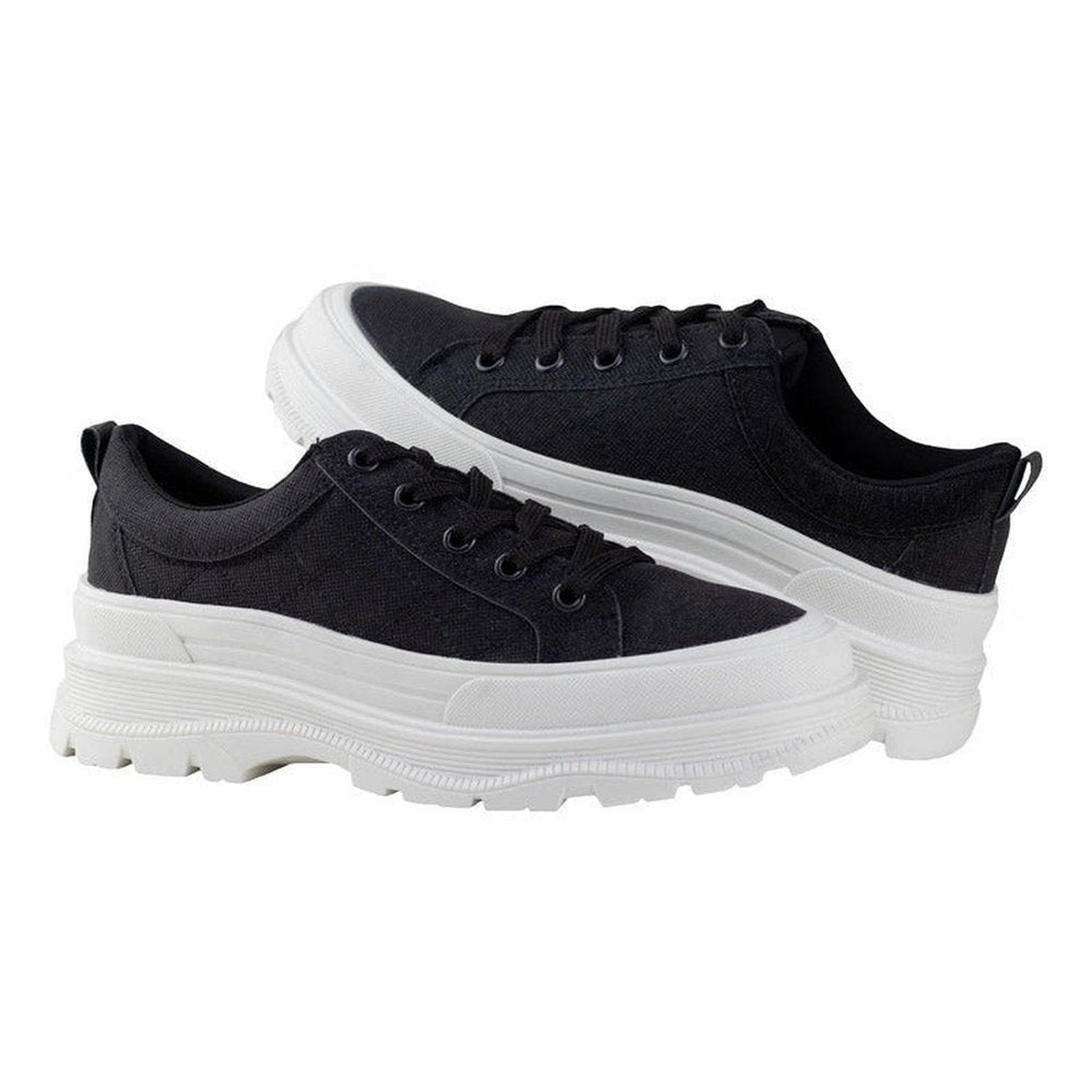 Tenis Confort Negro Urbano Capa De Ozono Tela 652001 Mujer~