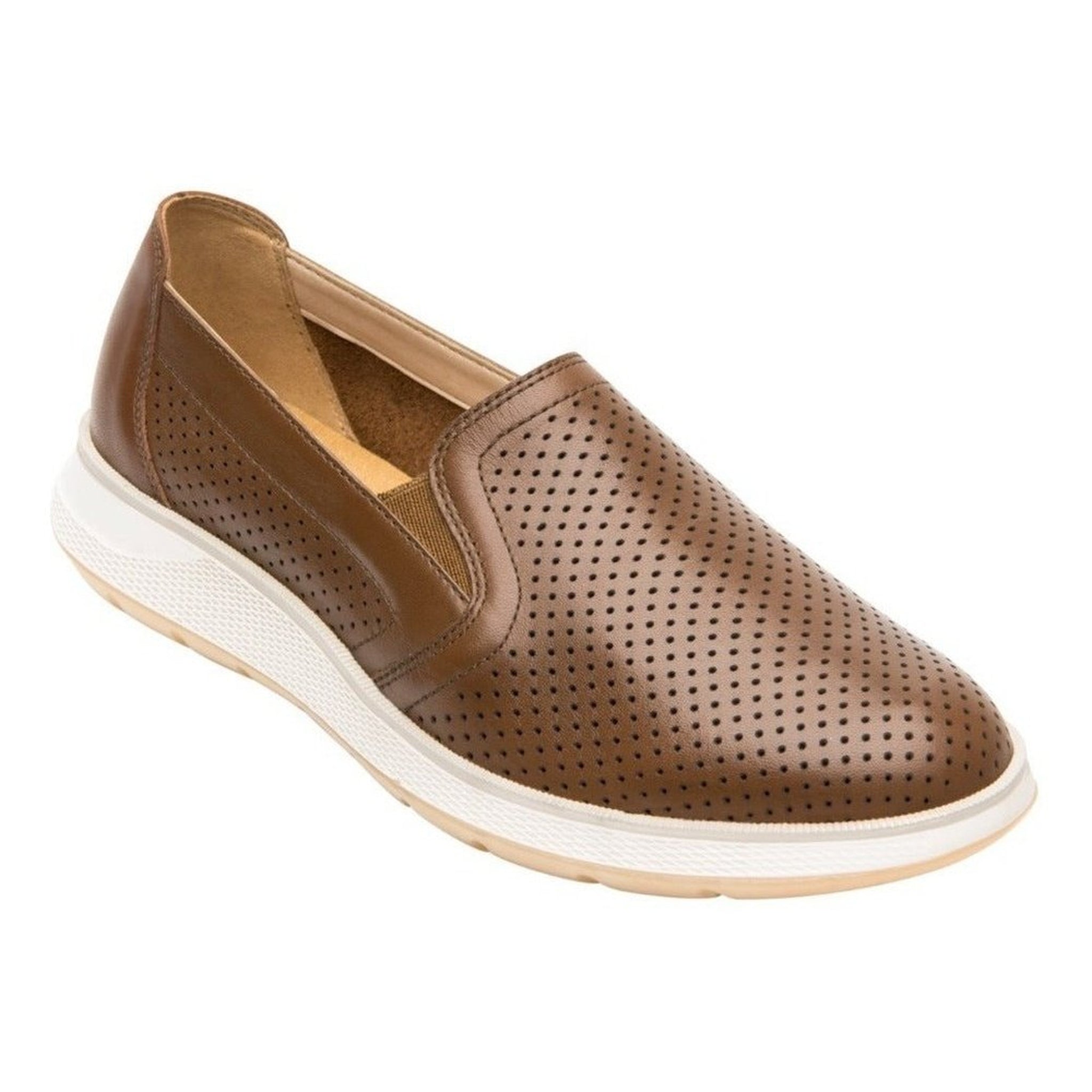 Zapato De Mujer Slip On Flexi 119302 Tan Piel Extra Suave
