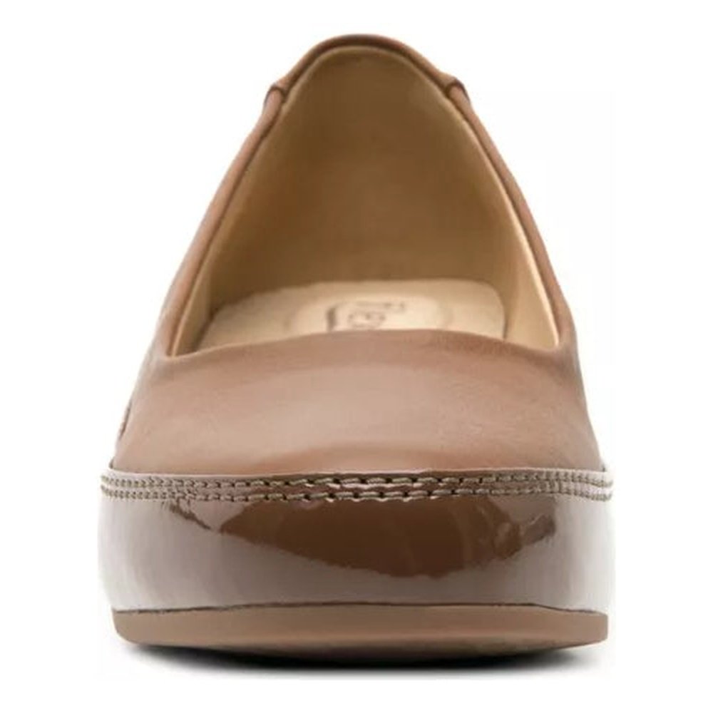 Zapato De Tacon Flexi De Mujer Tipo Flats 127001 Tan Clasico