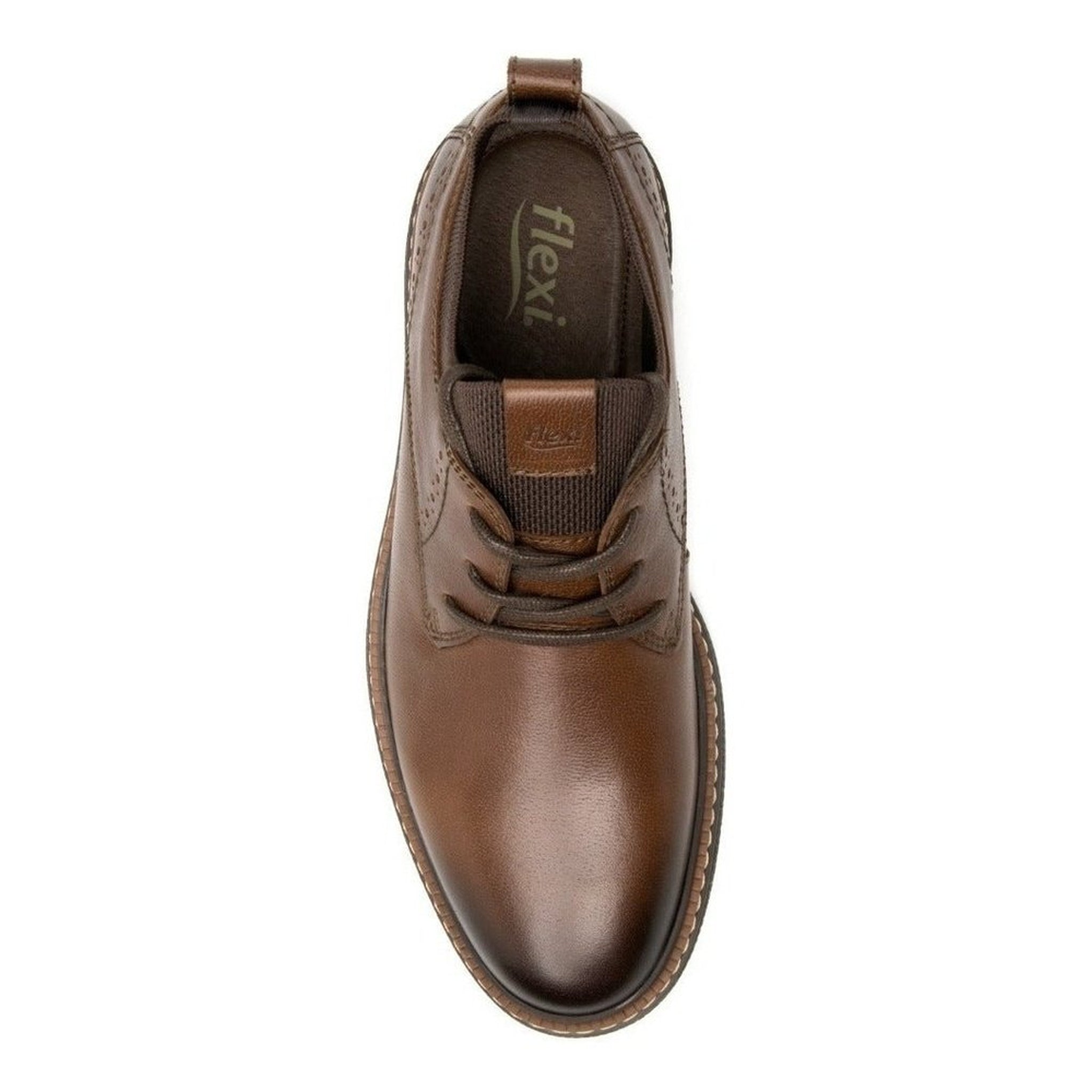 Zapato Derby Flexi Semivestir Hombre Stretch 412801 Tan Moda