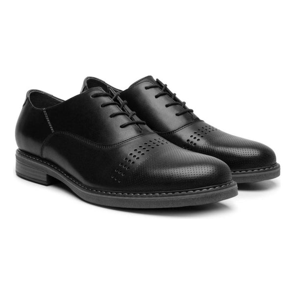 Zapato Negro Oxford Flexi De Hombre 404608 Textura Punteada