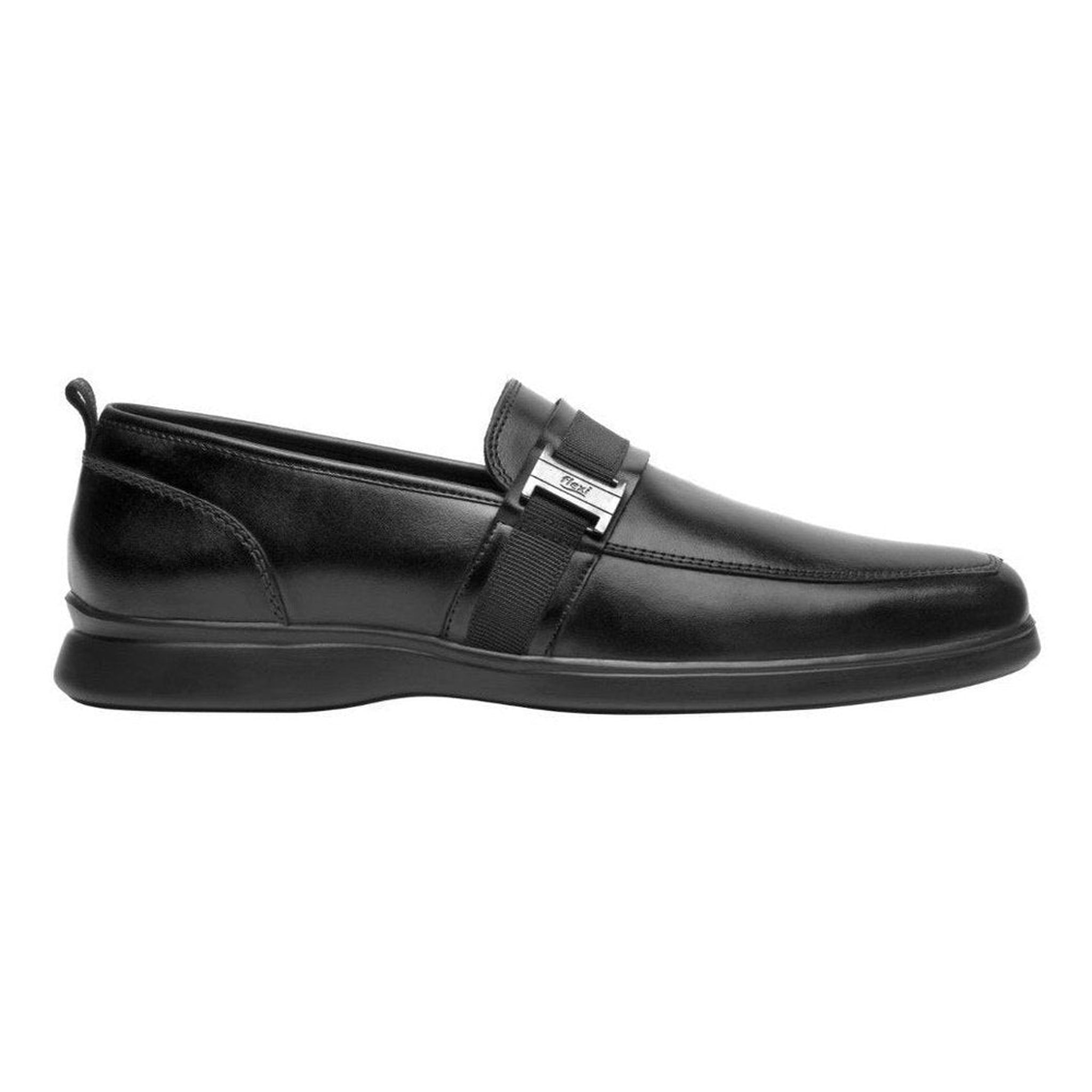 Mocasin De Vestir Hombre Flexi 409905 Negro Deta. Herraje