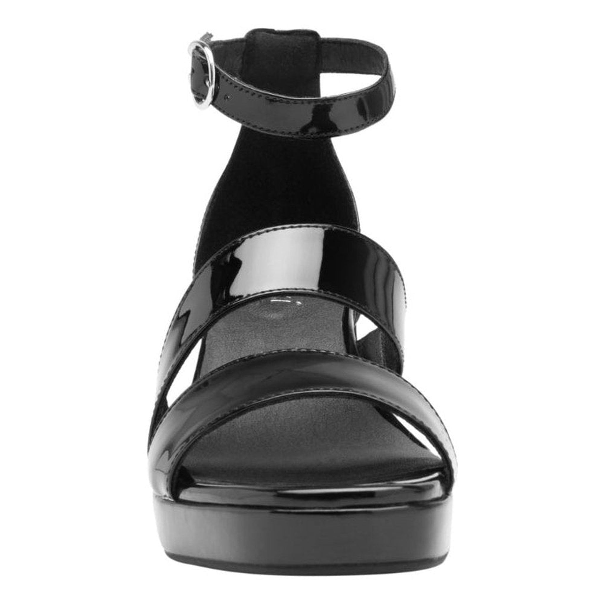 Sandalia De Mujer Con Tacón Flexi Comfort Walk 123004 Charol Negro