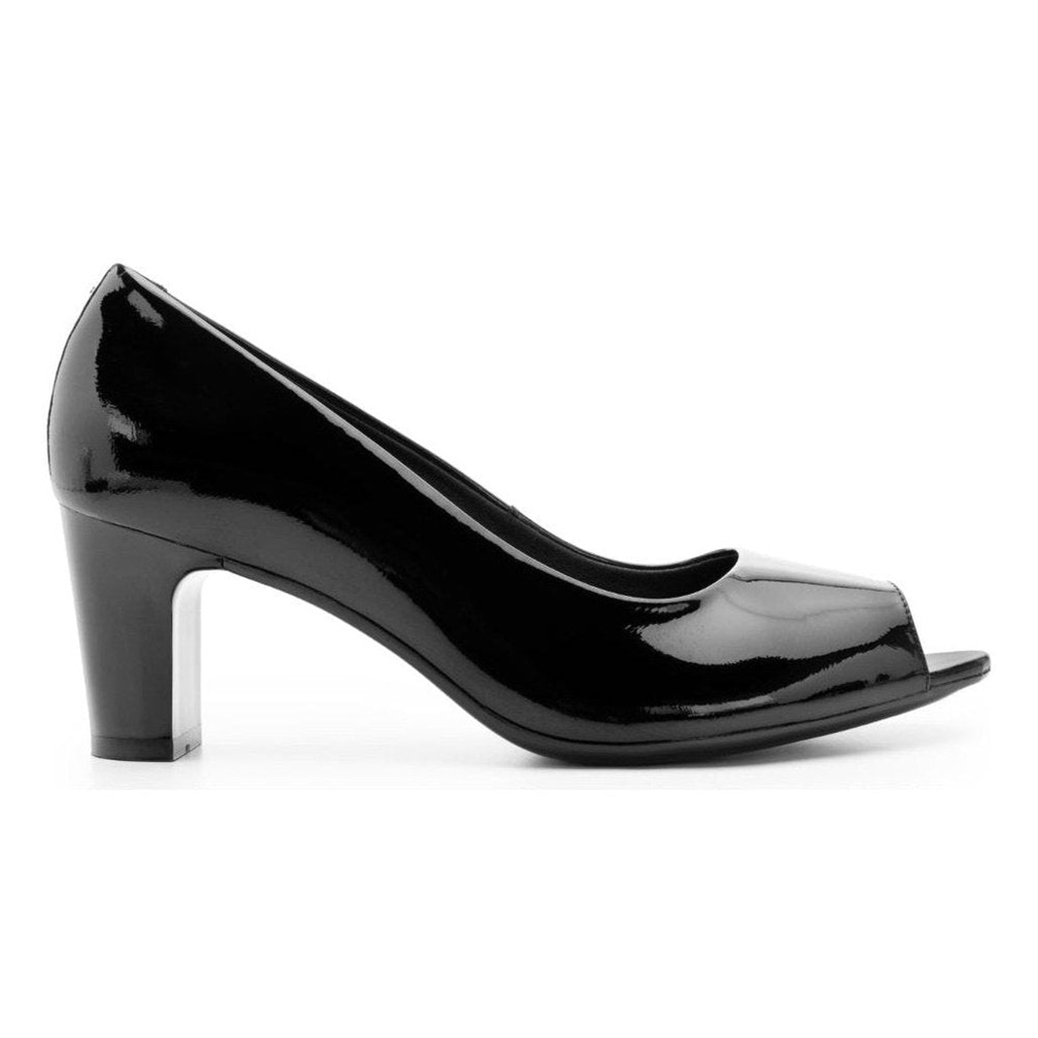 Zapatillas De Mujer Semi Vestir Con Tacon Flexi 124404 Charol Negro