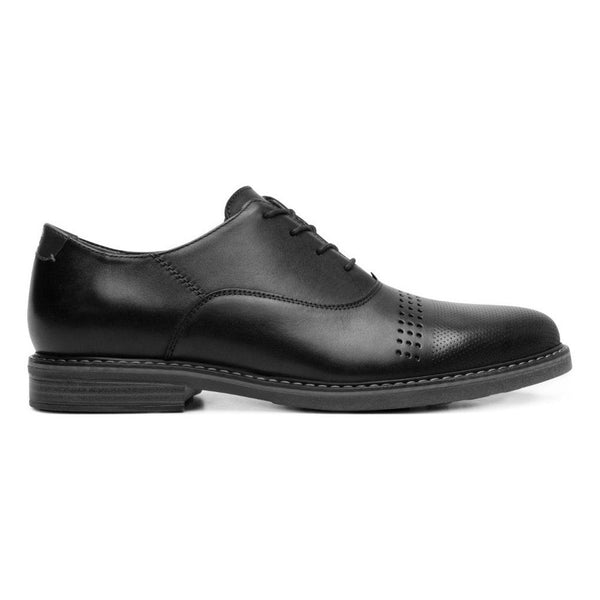 Zapato Negro Oxford Flexi De Hombre 404608 Textura Punteada