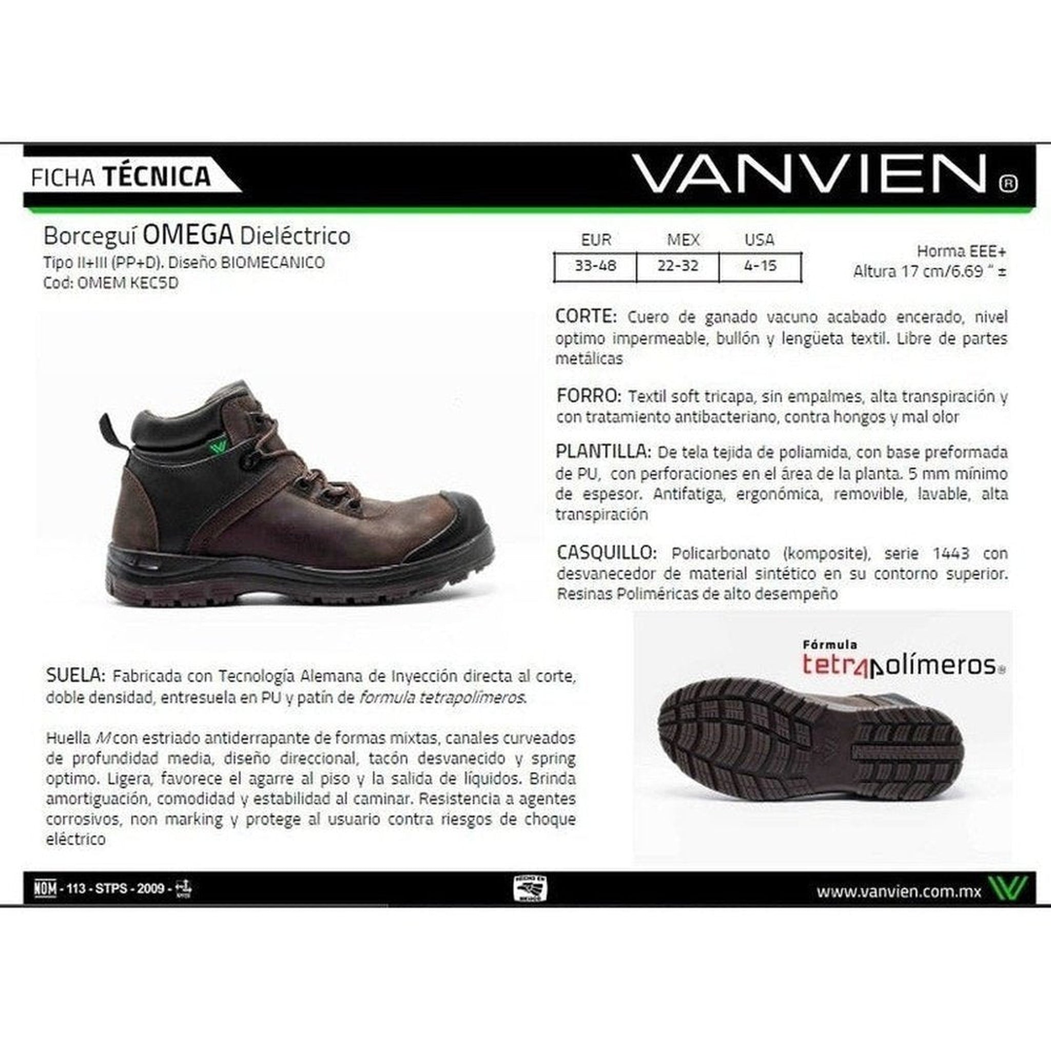 Bota Hombre Van Vien Dielectrica Omemkec5d Chocolate