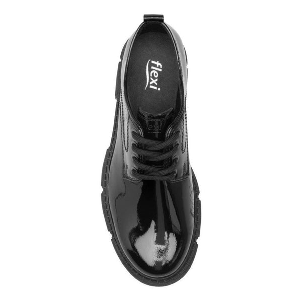 Zapato Flexi Urbano De Charol Para Mujer 124603 Negro Suela Ligera
