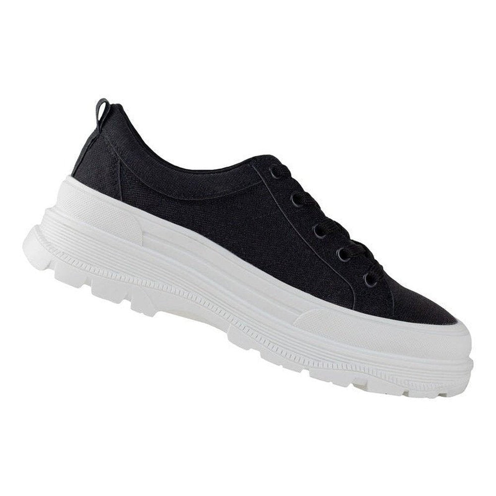 Tenis Confort Negro Urbano Capa De Ozono Tela 652001 Mujer~