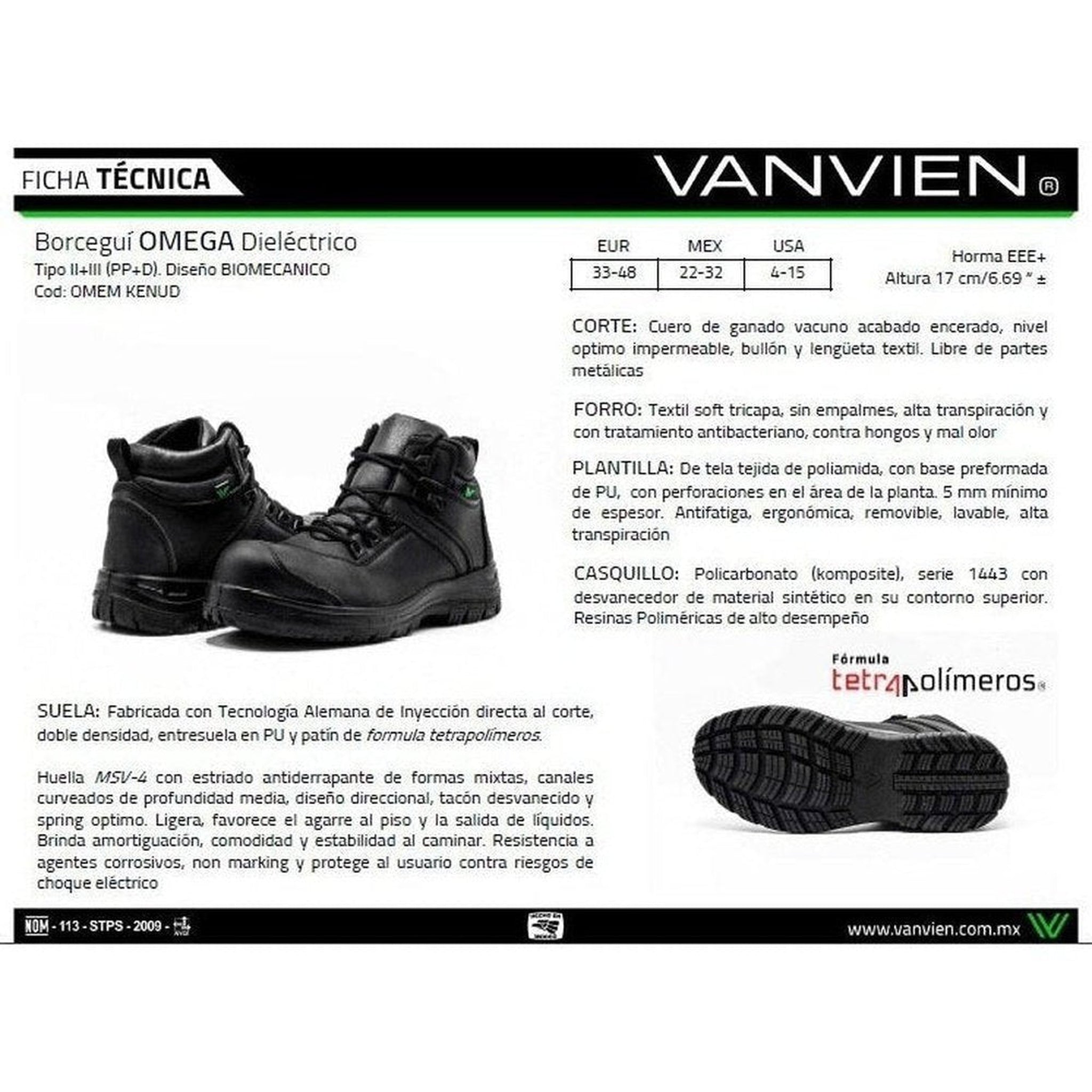 Botas De Seguridad Con Casquillo Van Vien Omemkenud Negro